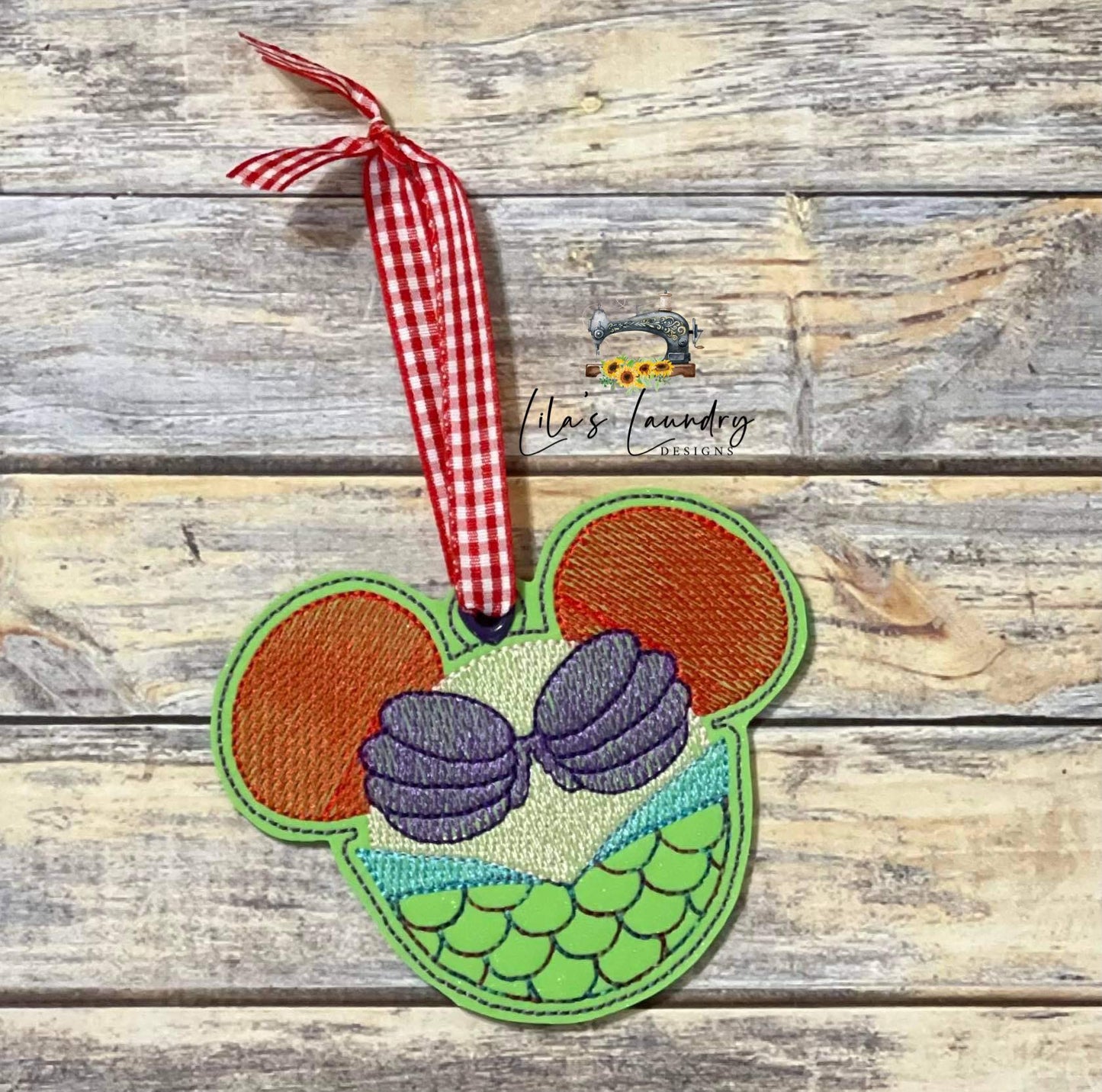 Mermaid Princess Mouse Sketch Ornament - Digital Embroidery Design