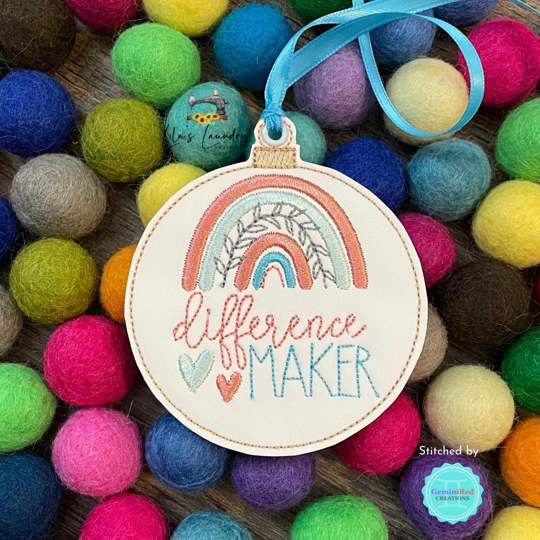Difference Maker Ornament - Digital Embroidery Design