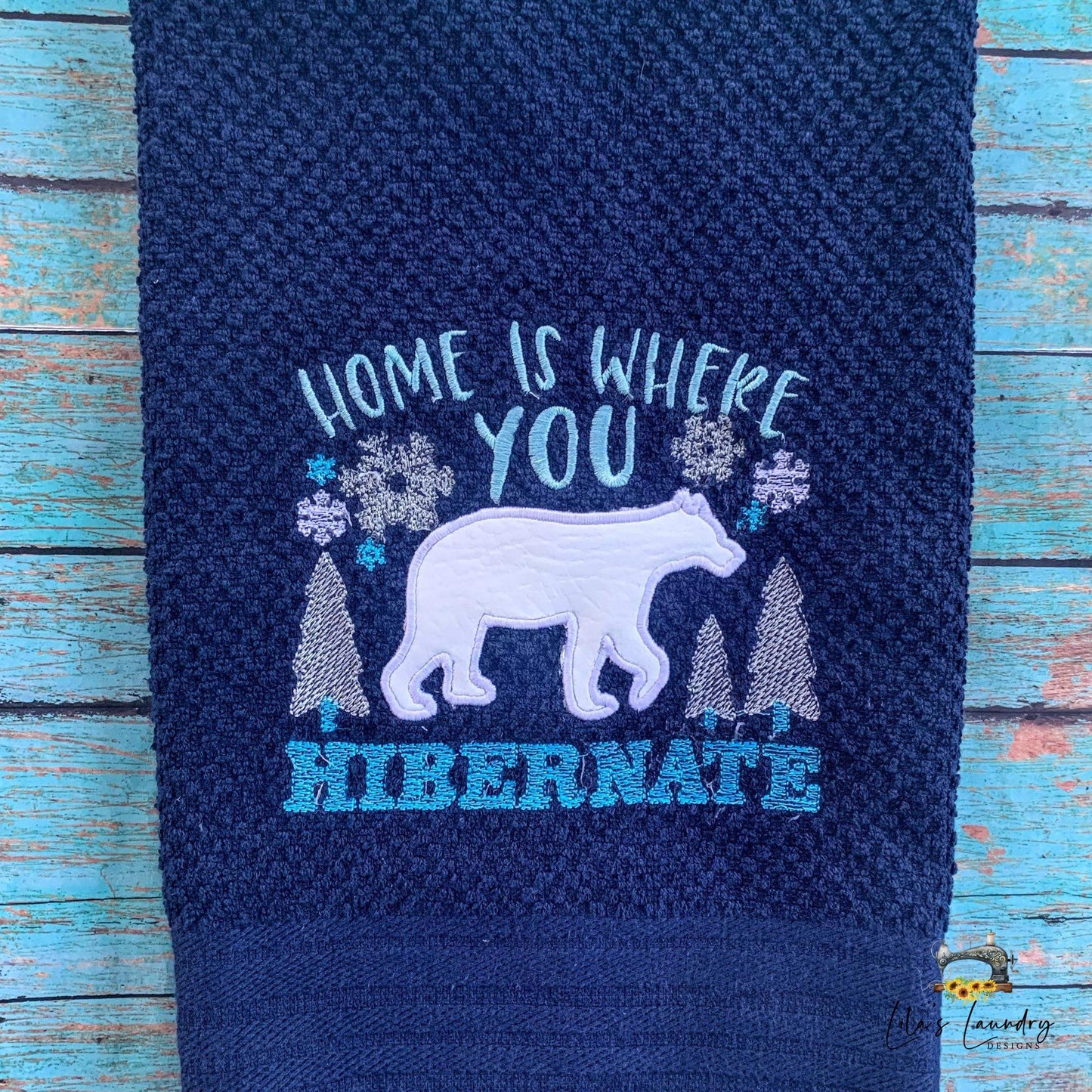 Home is Where You Hibernate - 3 sizes- Digital Embroidery Design