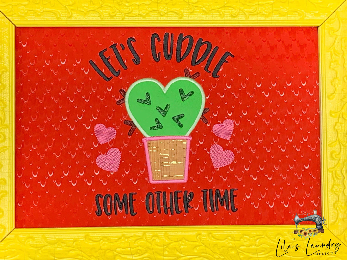 Let's Cuddle Applique - 3 sizes- Digital Embroidery Design