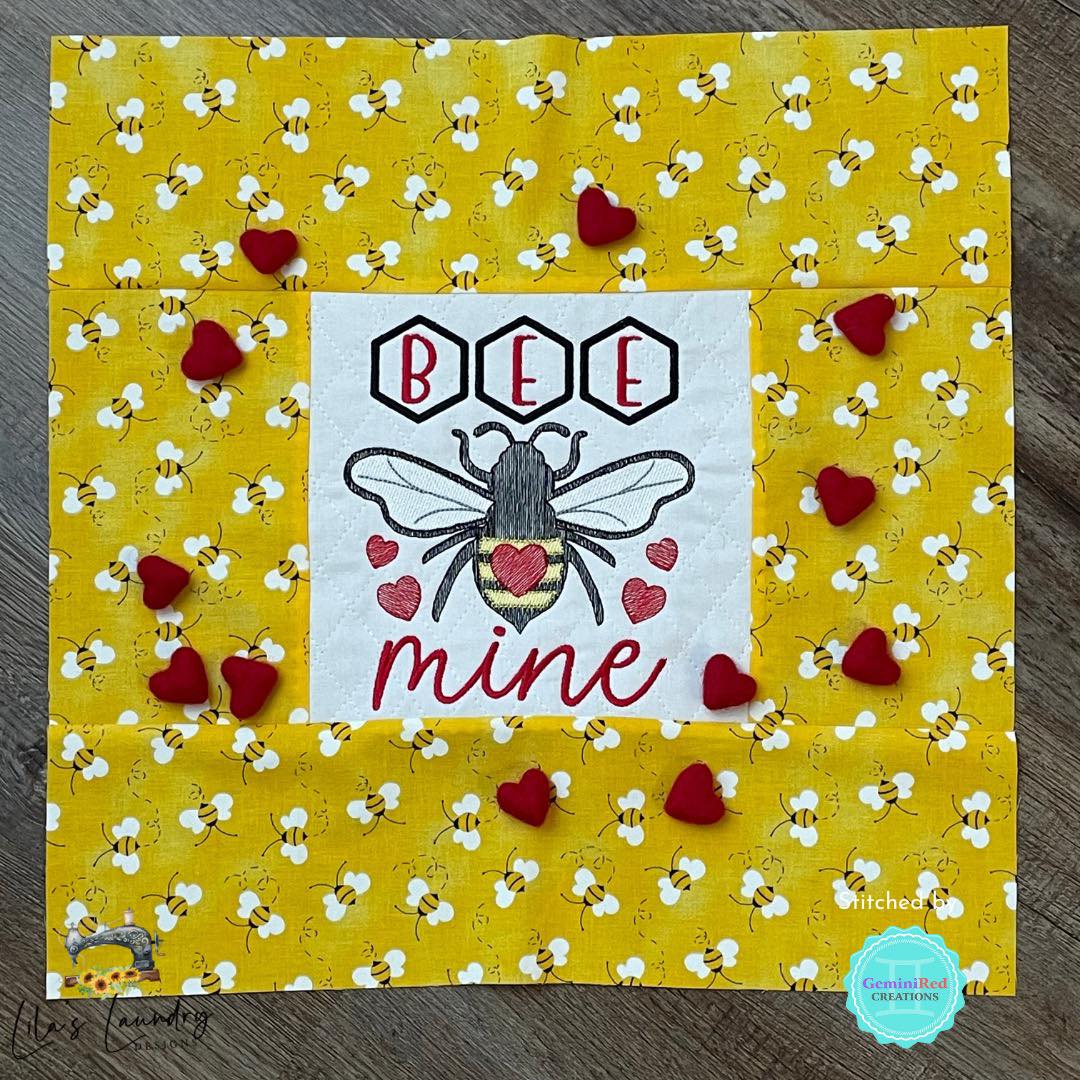 Bee Mine Sketch - 3 sizes- Digital Embroidery Design