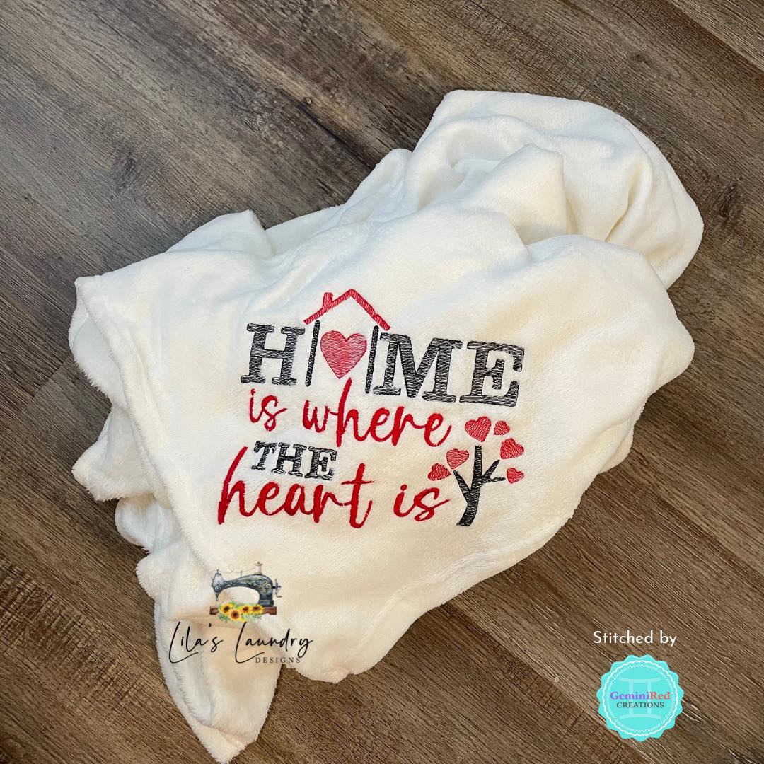 Home is Where the Heart Is - 4 sizes- Digital Embroidery Design