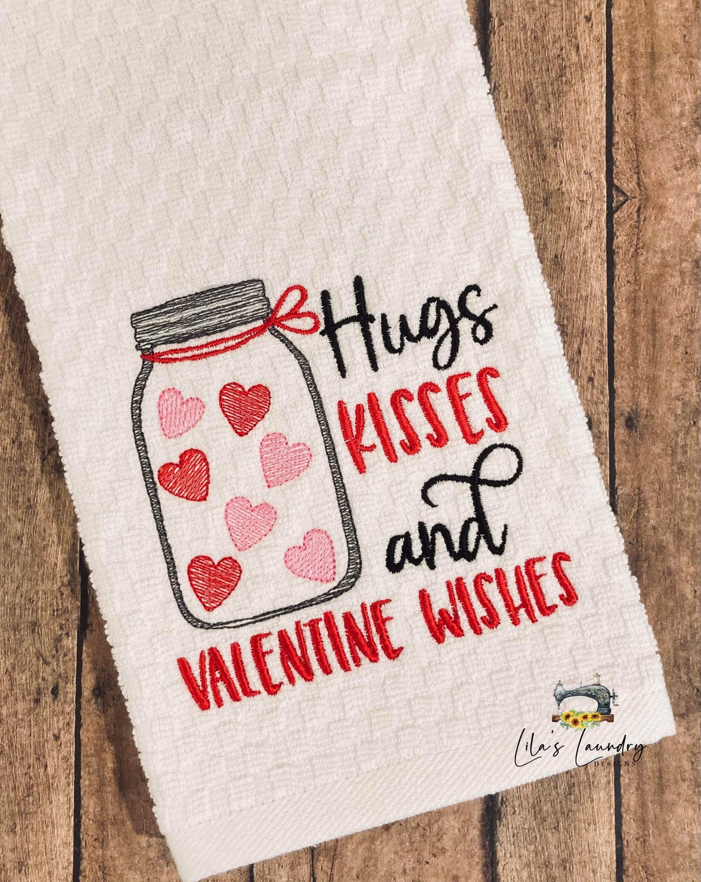 Valentine Wishes - 4 sizes- Digital Embroidery Design