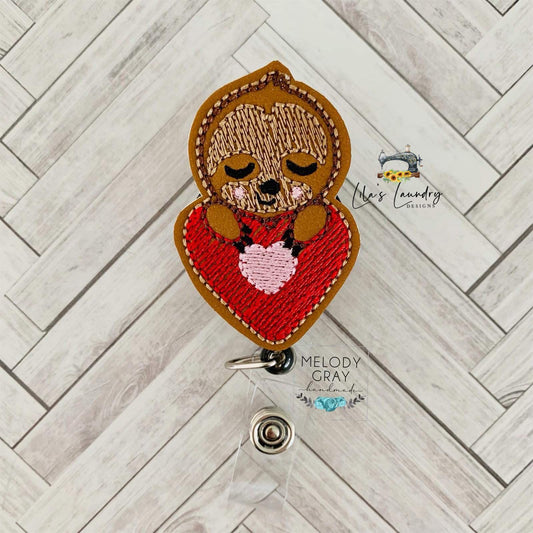 Heart Sloth Feltie - Digital Embroidery Design