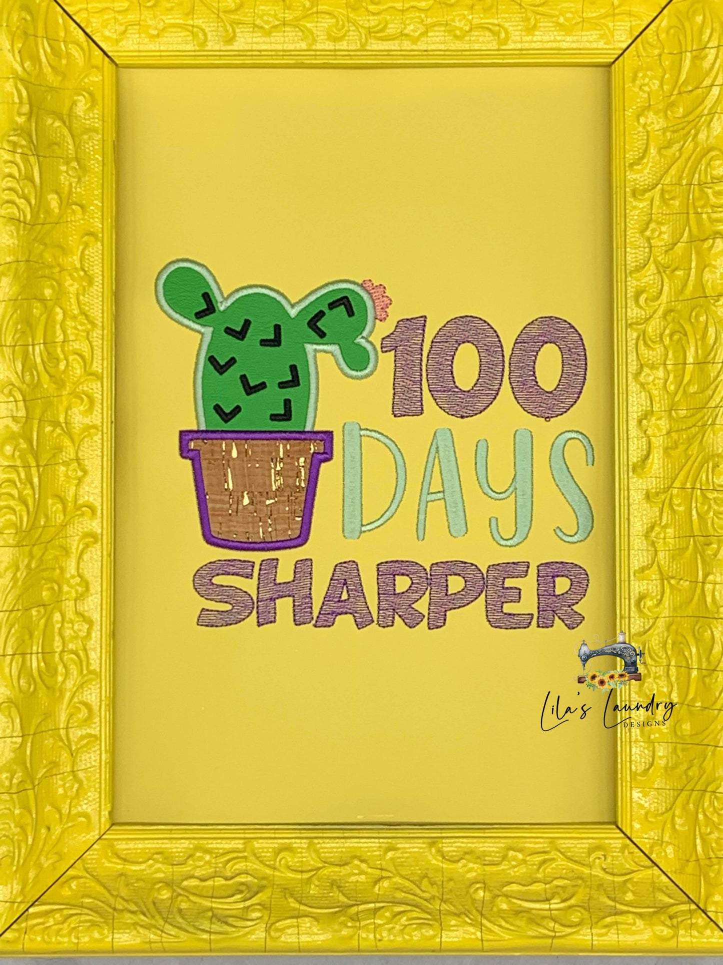 100 Days Sharper Applique - 3 sizes- Digital Embroidery Design
