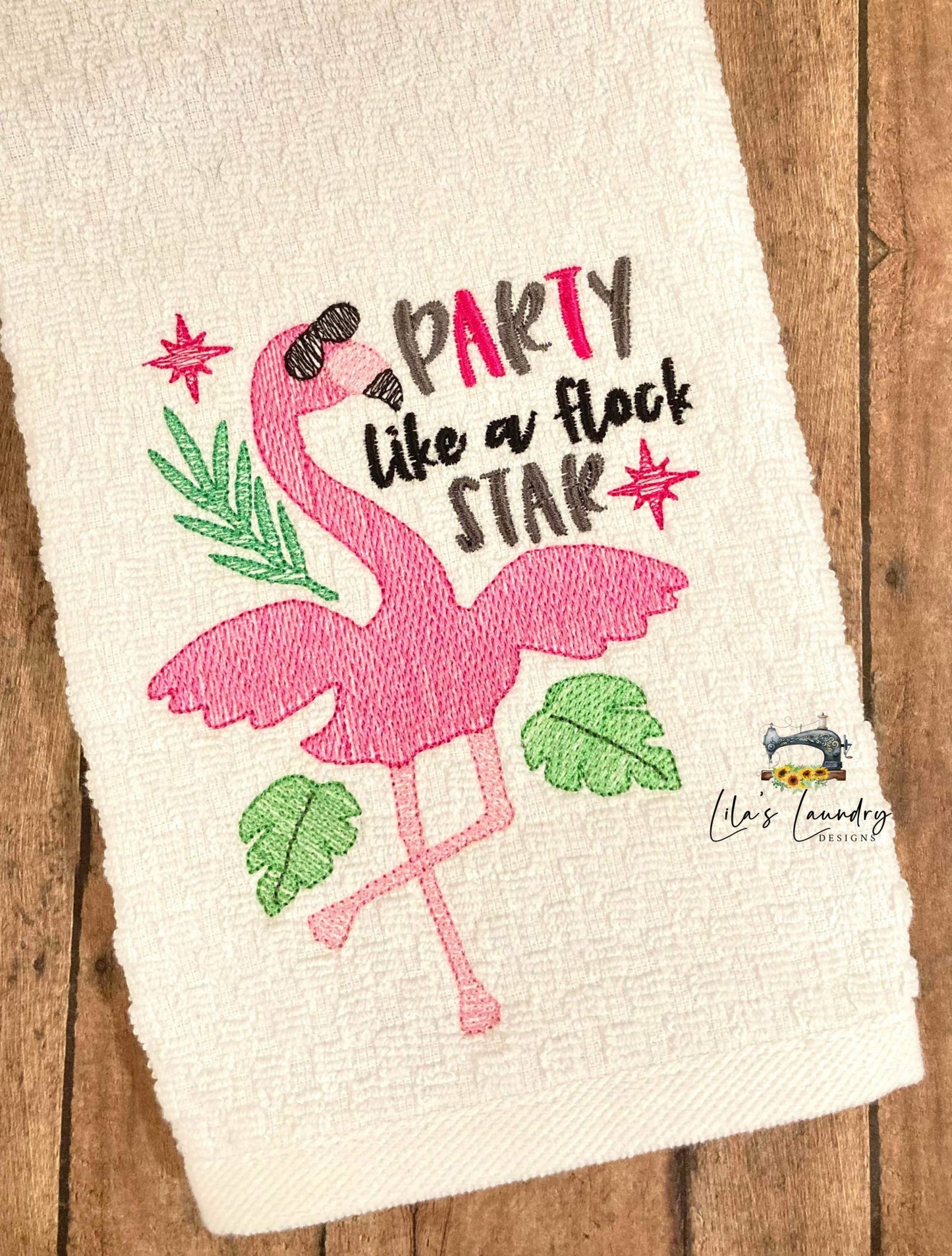 Party Like a Flock Star- 3 sizes- Digital Embroidery Design