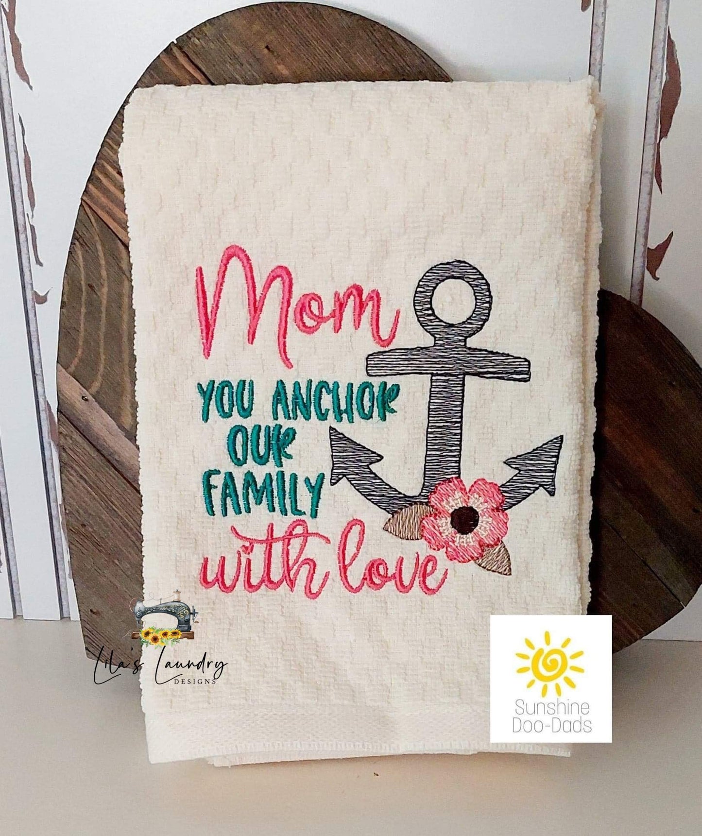 Mom Anchor - 3 sizes- Digital Embroidery Design