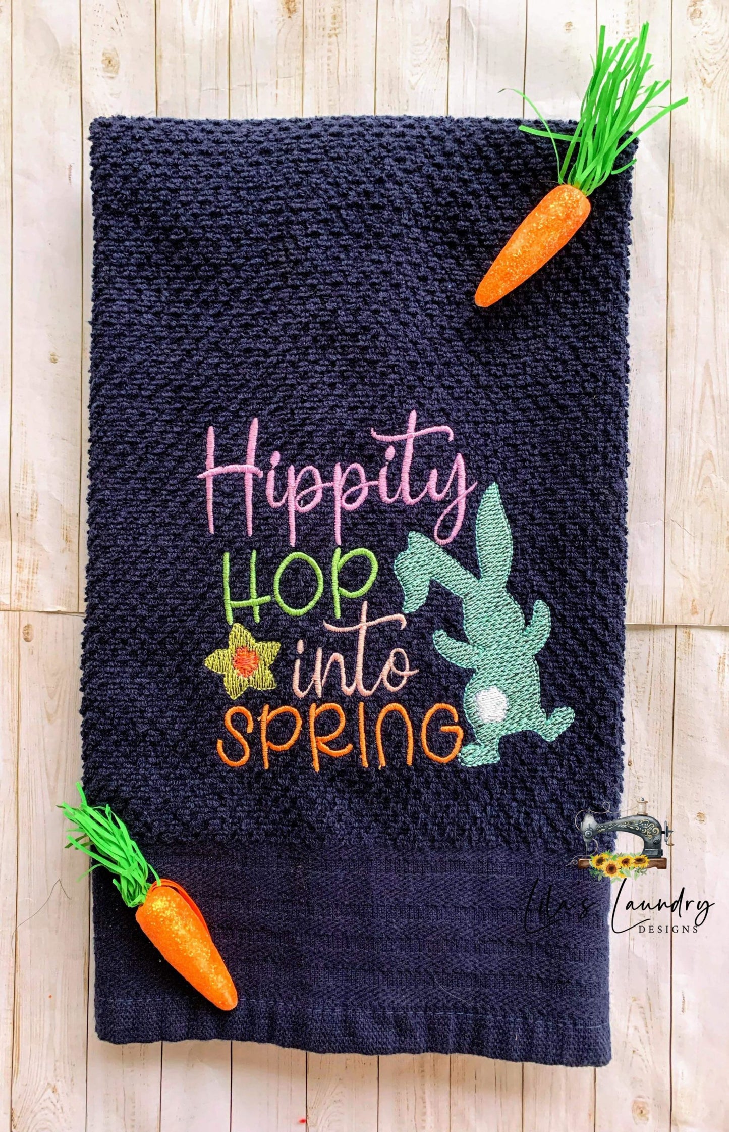 Hippity Hop Into Spring - 3 sizes- Digital Embroidery Design