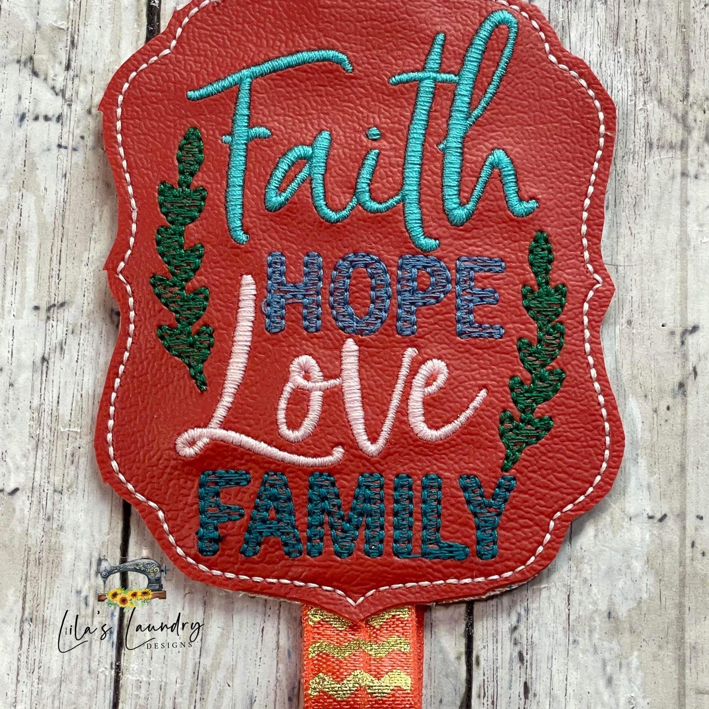 Faith Hope Love Family Book Band - Embroidery Design, Digital File