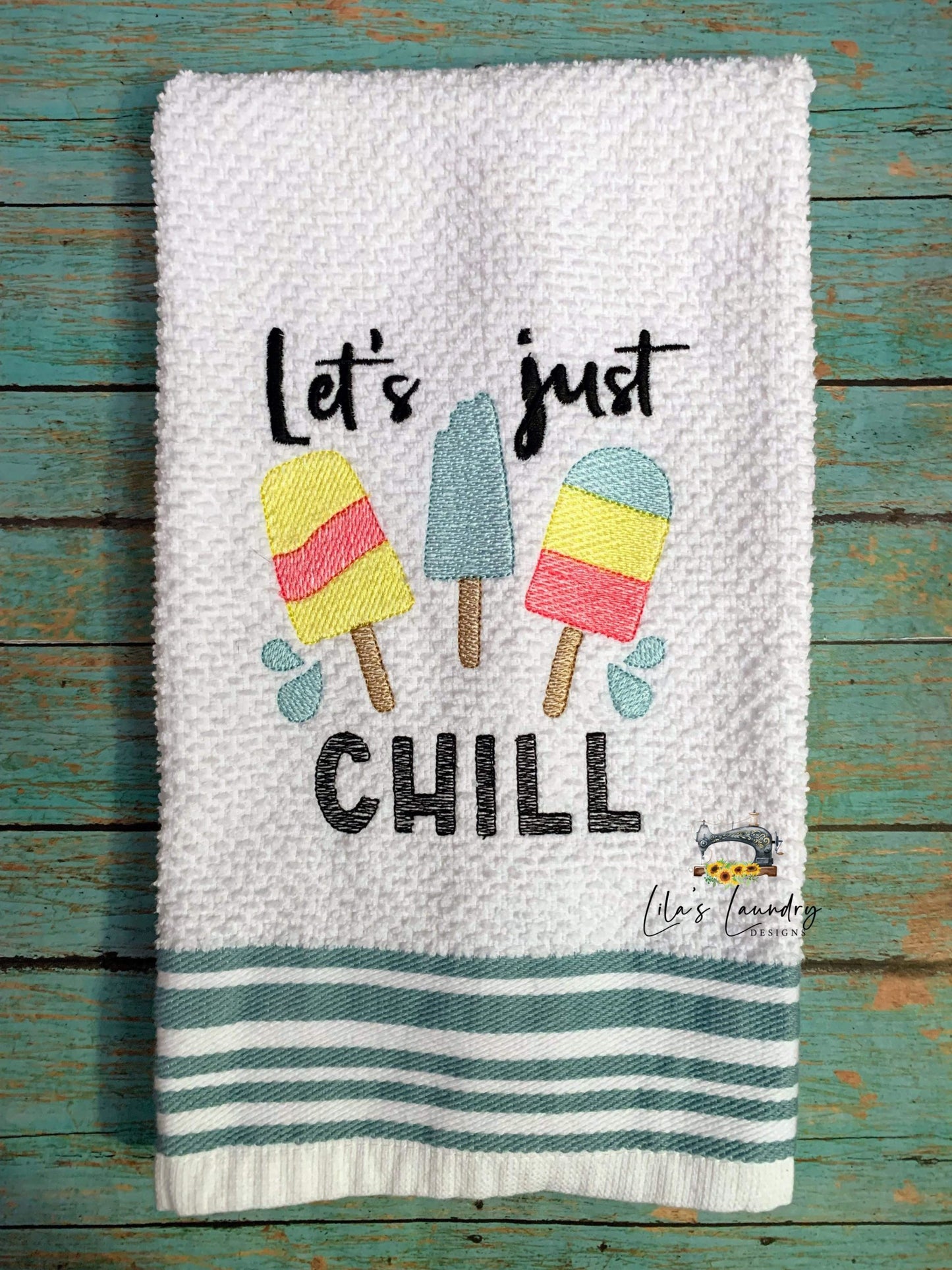 Let's Just Chill - 3 sizes- Digital Embroidery Design