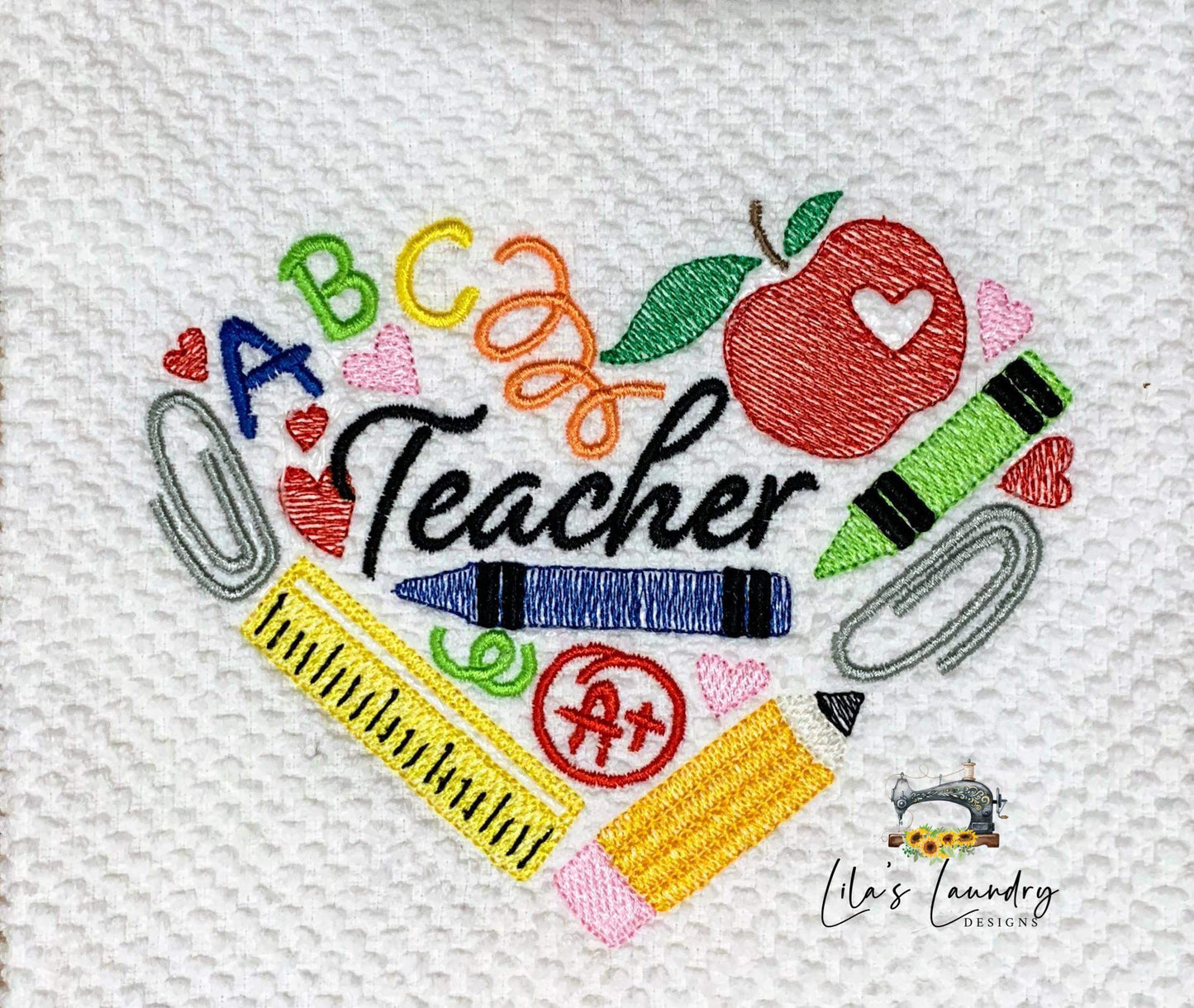 Teacher Sketch - 3 sizes- Digital Embroidery Design