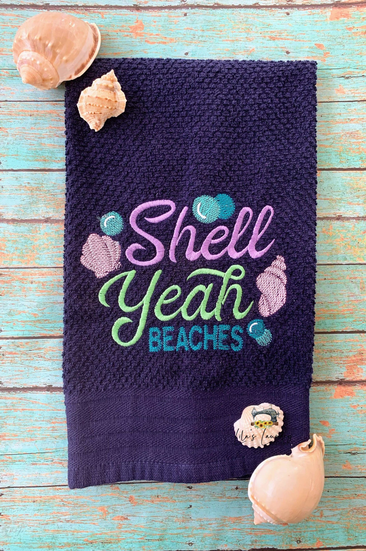 Shell Yeah Beaches - 2 sizes- Digital Embroidery Design
