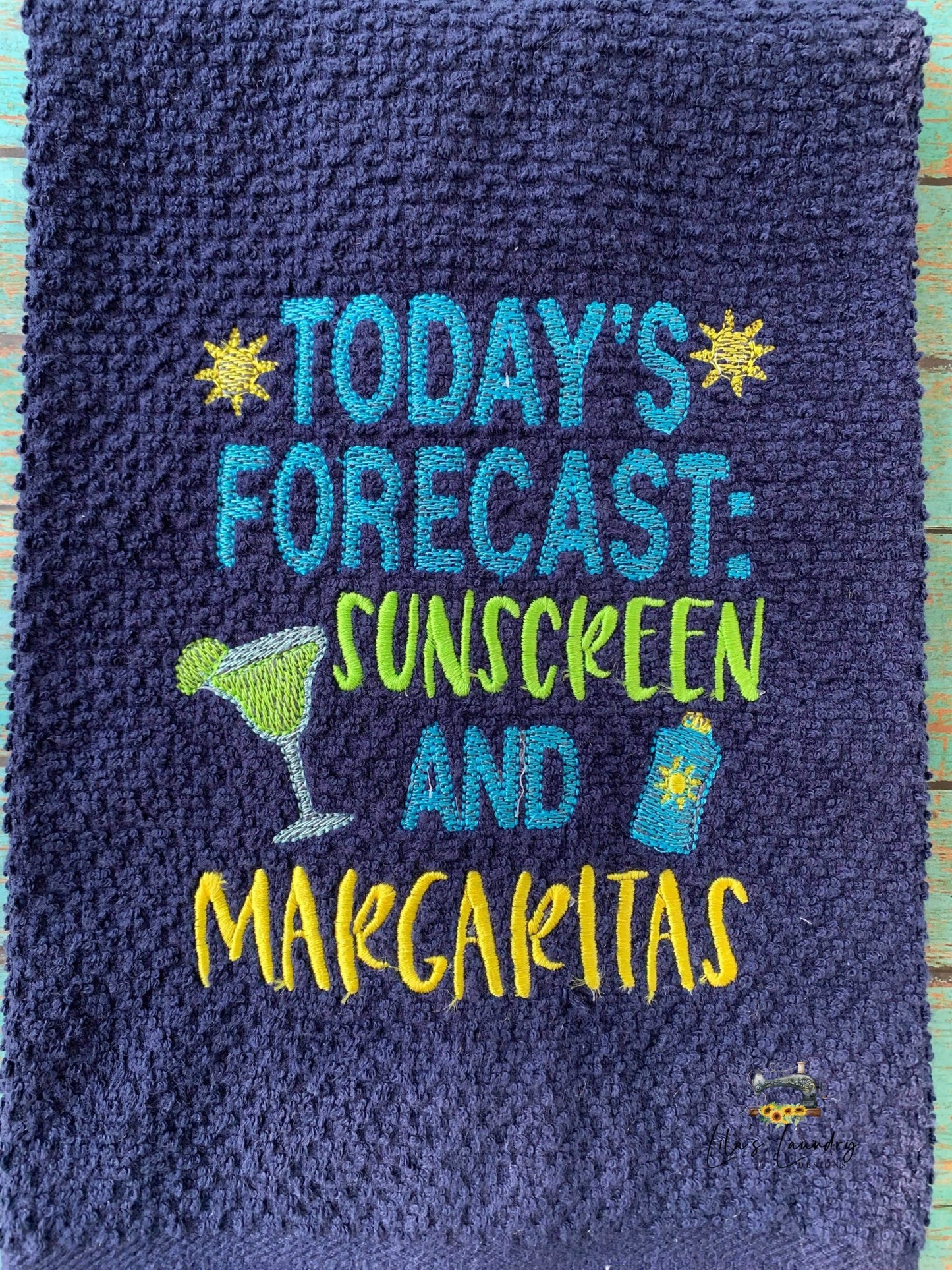 Sunscreen And Margaritas - 3 sizes- Digital Embroidery Design