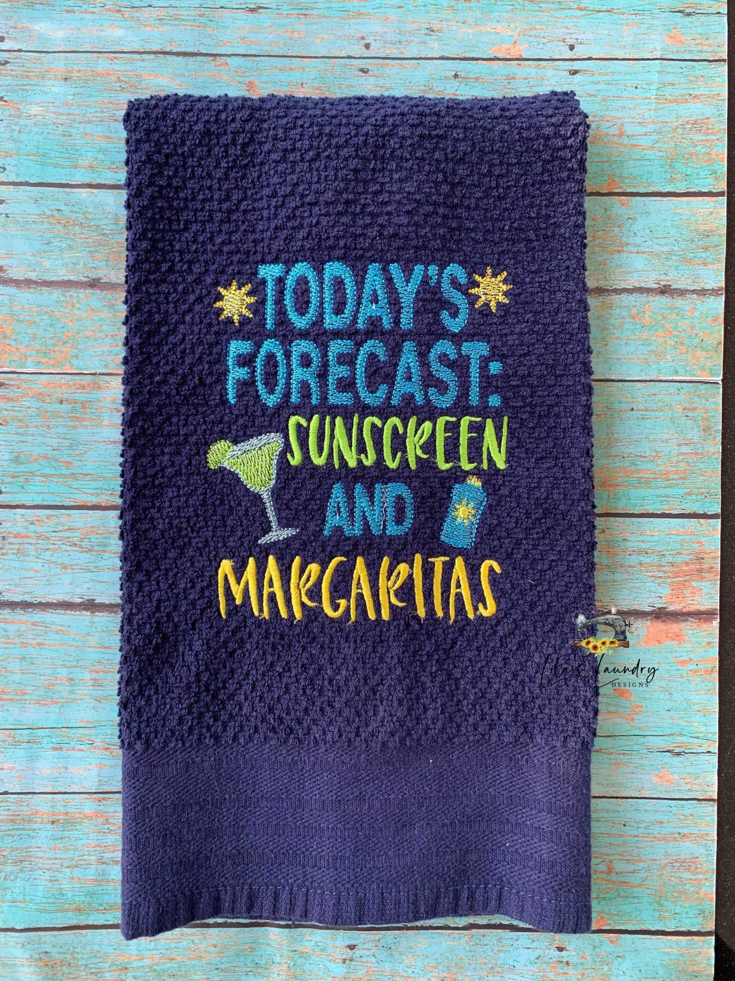Sunscreen And Margaritas - 3 sizes- Digital Embroidery Design