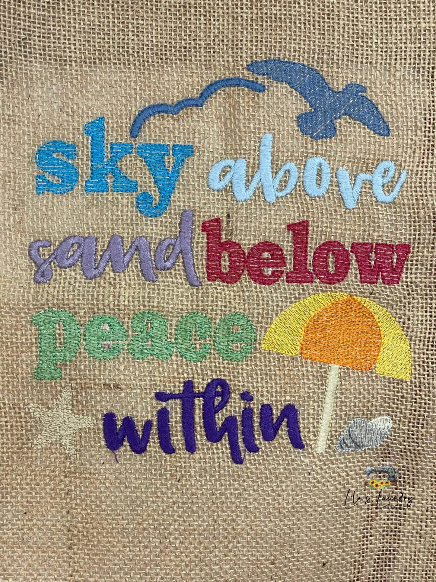 Sky Sand Peace - 3 sizes- Digital Embroidery Design