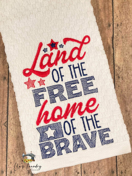 Home of the Brave - 3 sizes- Digital Embroidery Design