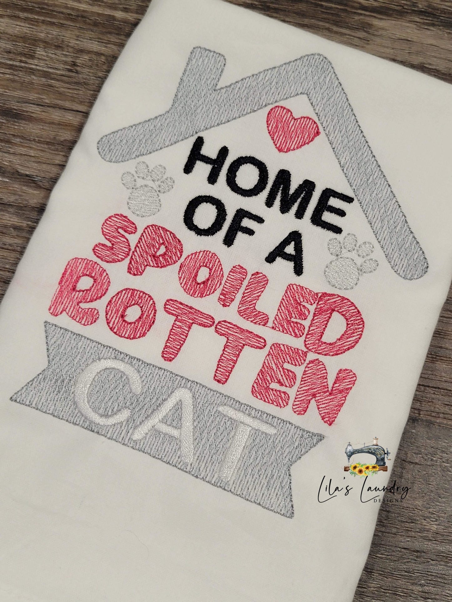 Spoiled Rotten Cat - 3 sizes- Digital Embroidery Design
