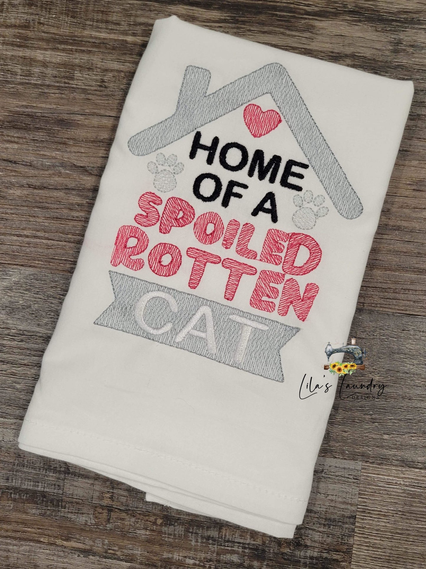 Spoiled Rotten Cat - 3 sizes- Digital Embroidery Design