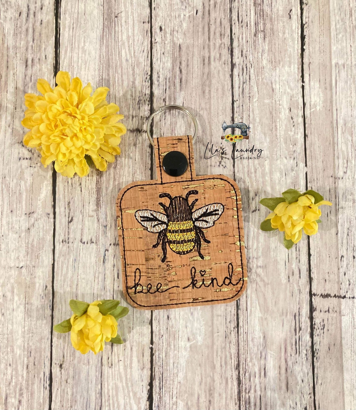 Bee Kind Fobs - DIGITAL Embroidery DESIGN