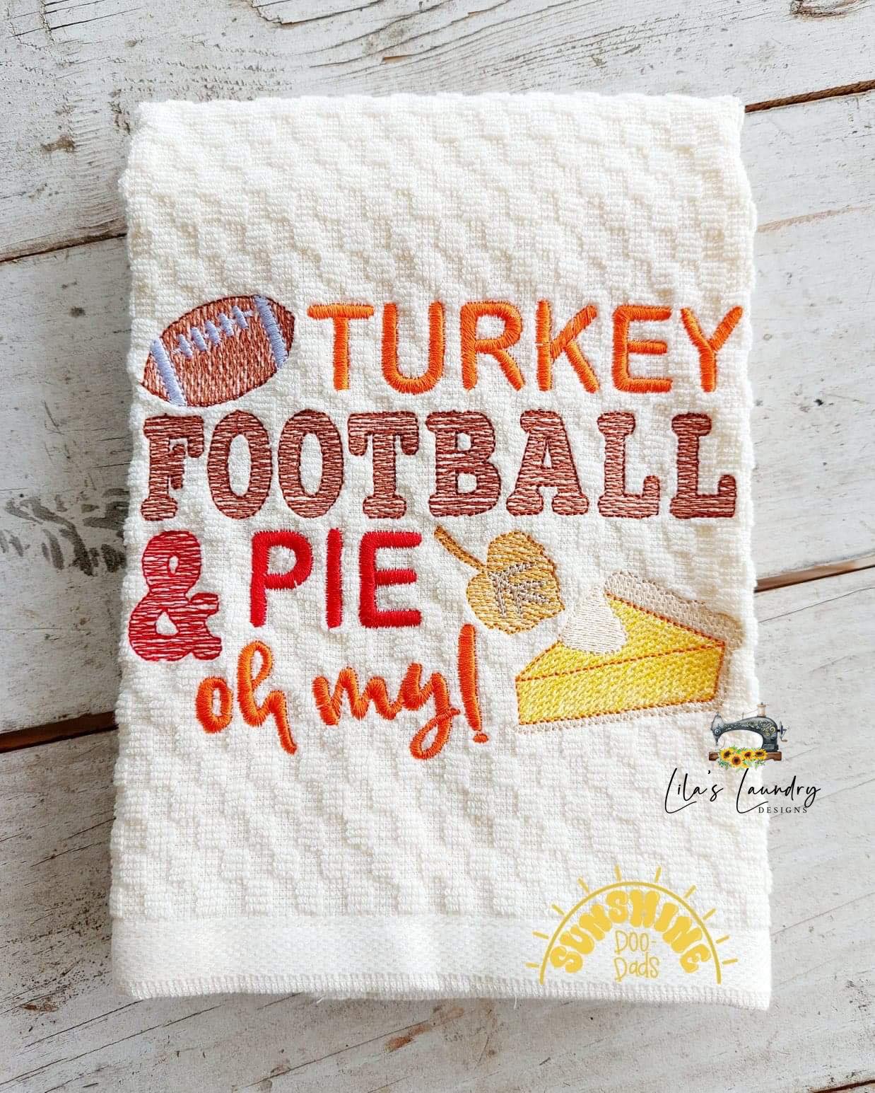 Turkey Football Pie - 3 sizes- Digital Embroidery Design