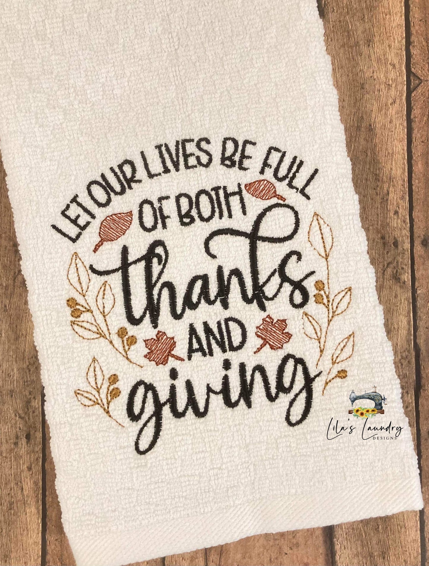 Thanks and Giving - 3 sizes- Digital Embroidery Design