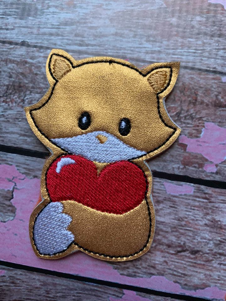 Valentine Boy Fox Felties - 3 sizes- Digital Embroidery Design