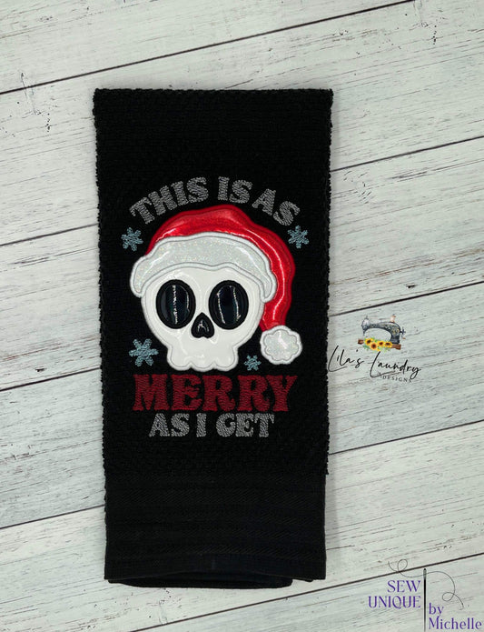 Merry As I Get - 3 sizes- Digital Embroidery Design