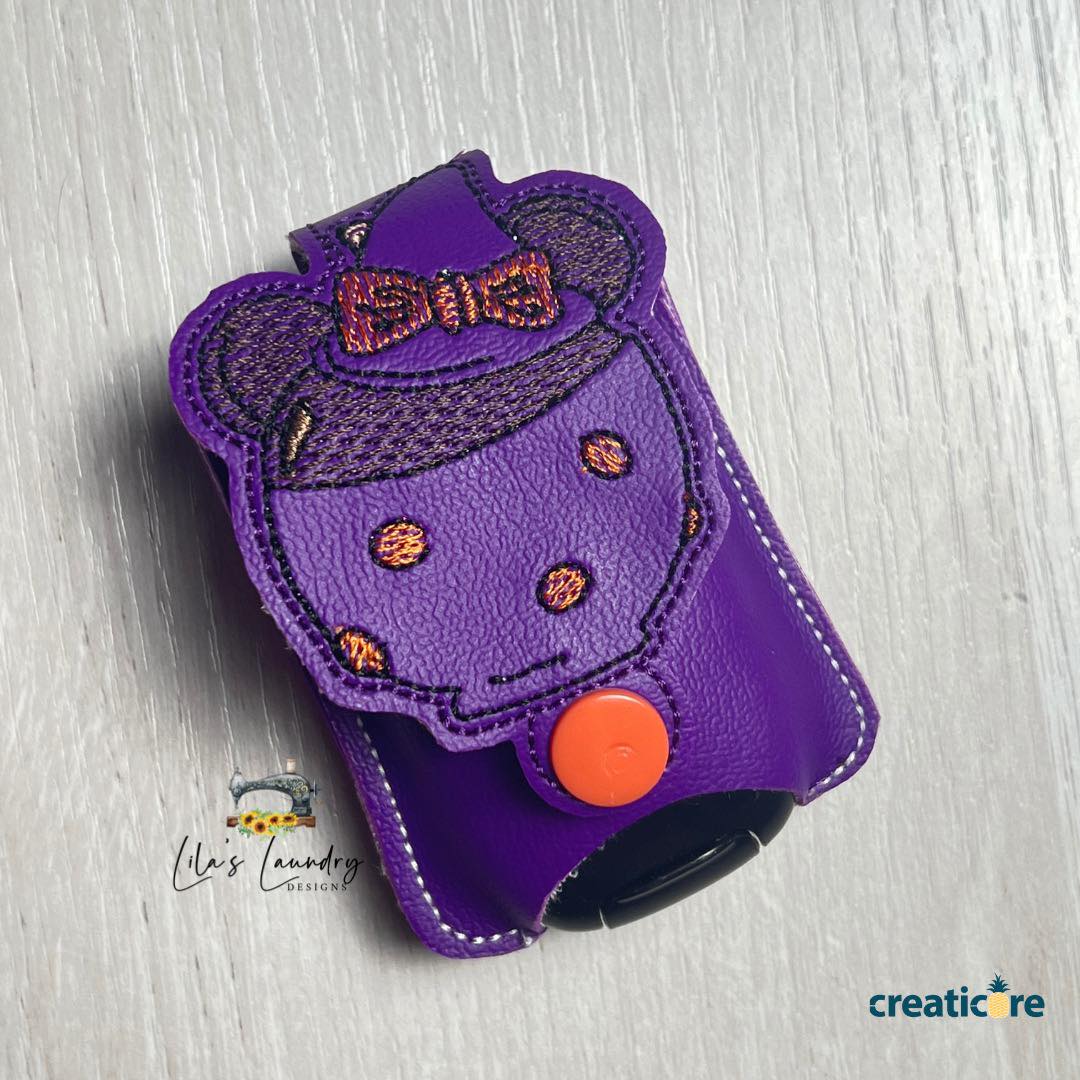 Miss Mouse Candy Apple Applique Fold Over Sanitizer Holder 5x7- DIGITAL Embroidery DESIGN
