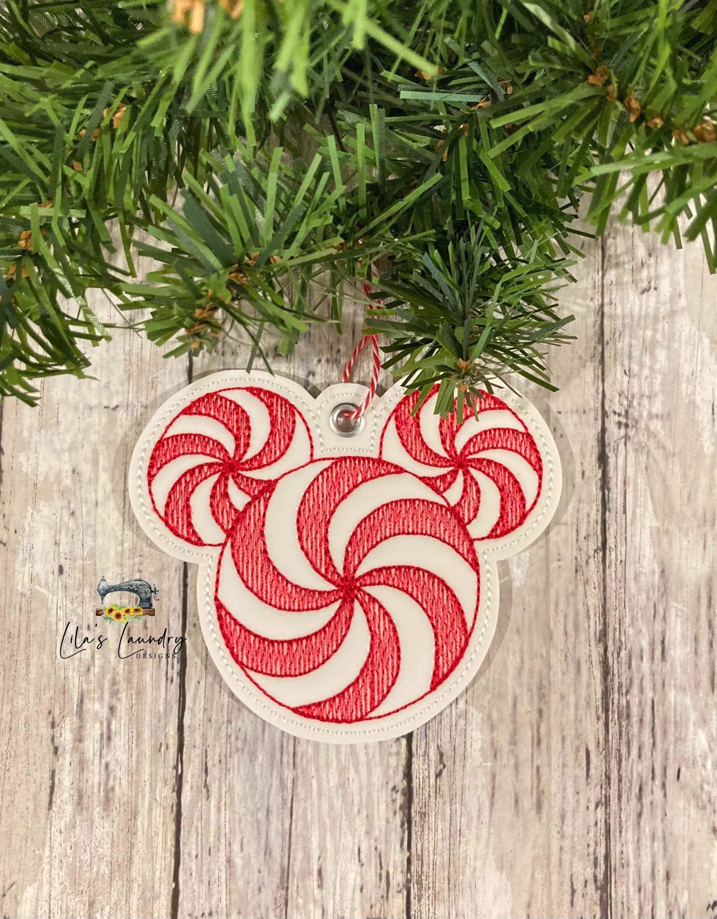 Peppermint Mouse Duo Ornaments - Digital Embroidery Design