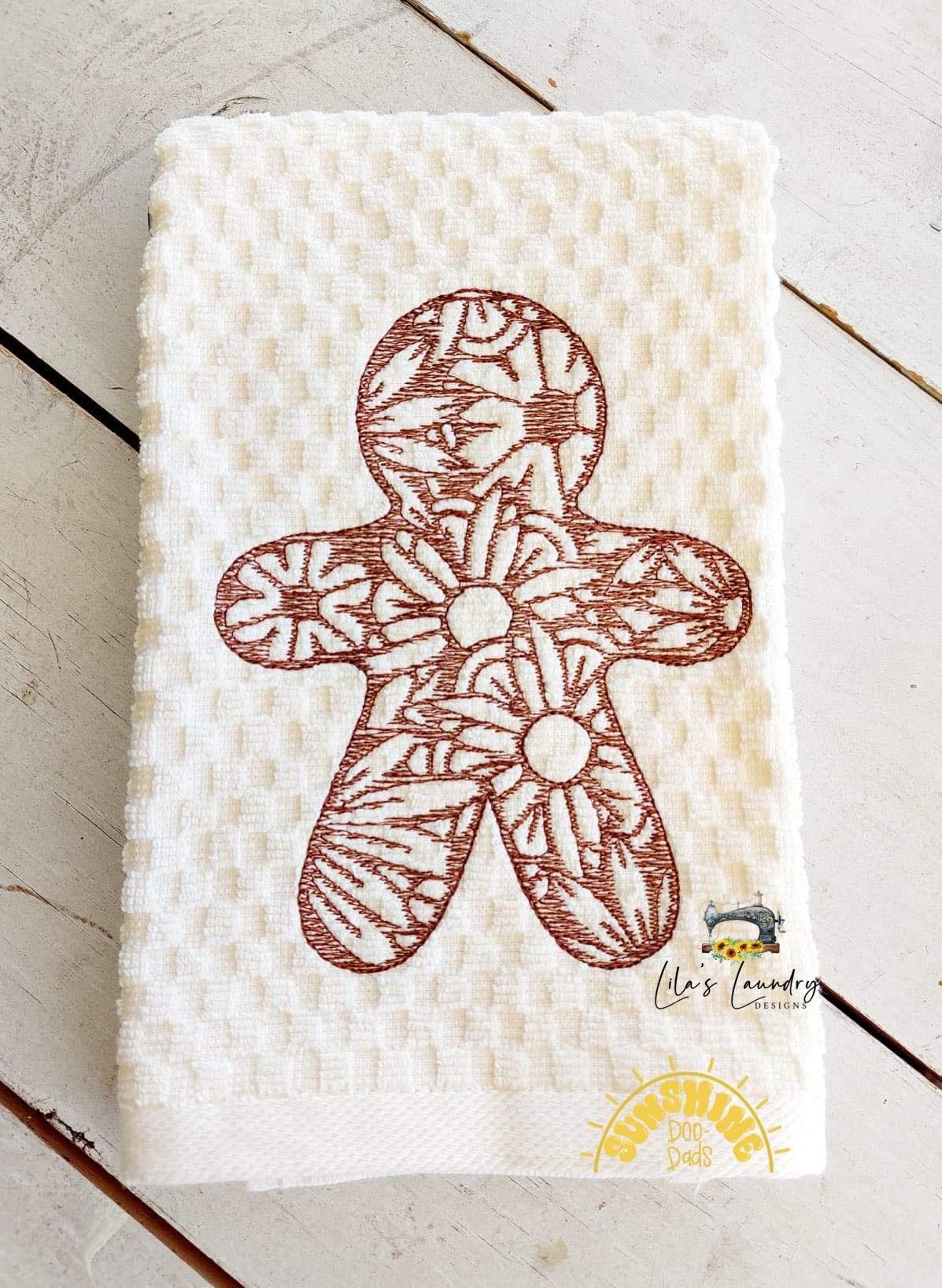 Gingerbread Zentangle - 3 sizes- Digital Embroidery Design