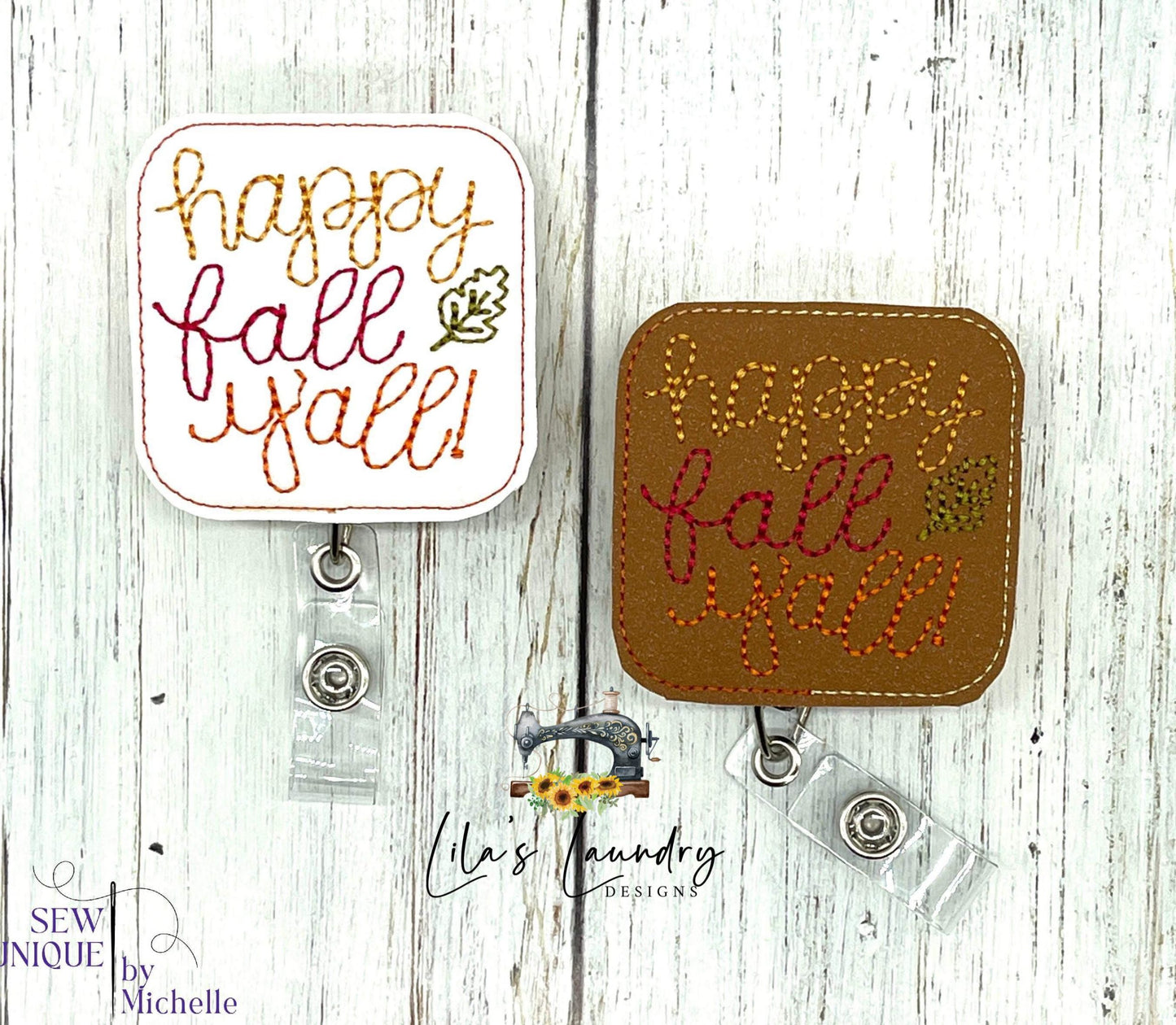 Happy Fall Y'All 2 inch Feltie - Digital Embroidery Design