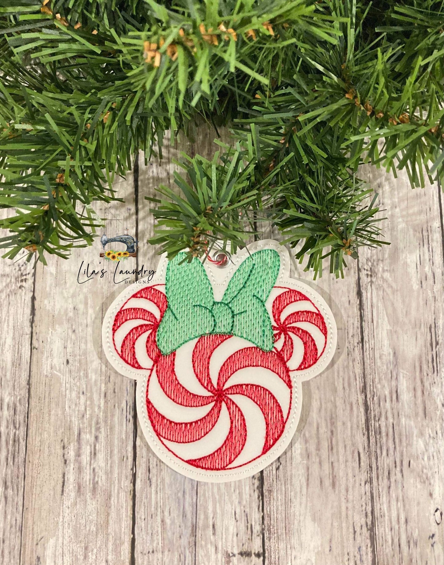 Peppermint Mouse Duo Ornaments - Digital Embroidery Design