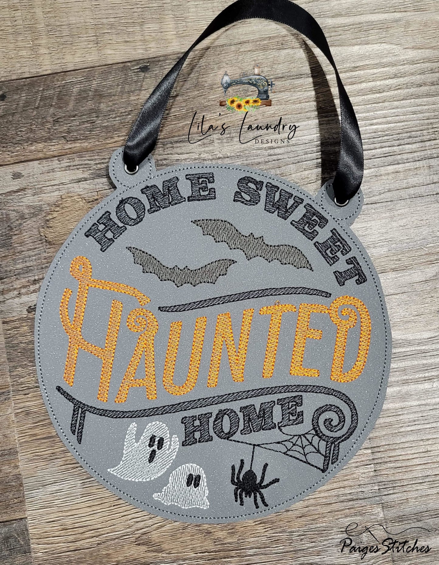 Haunted Home Door Sign - 3 sizes - Digital Embroidery Design