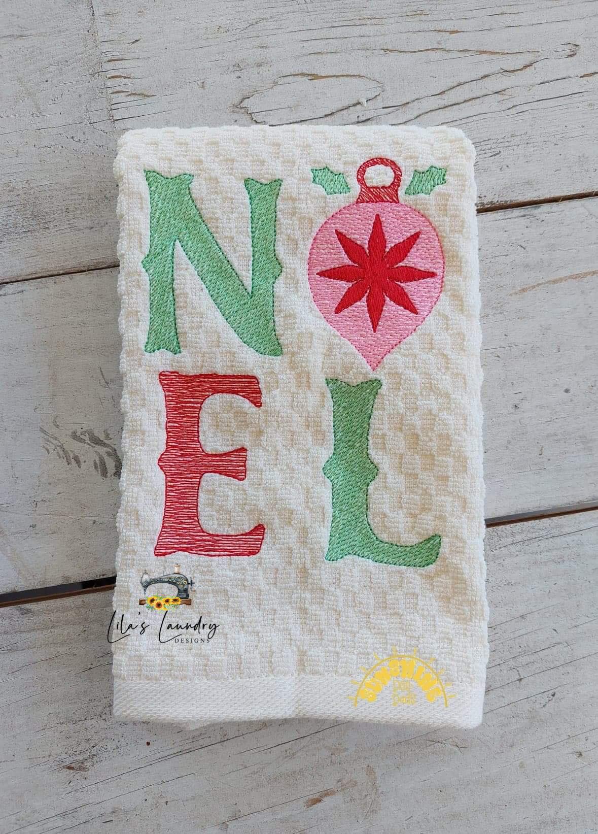 Vintage Noel - 3 sizes- Digital Embroidery Design