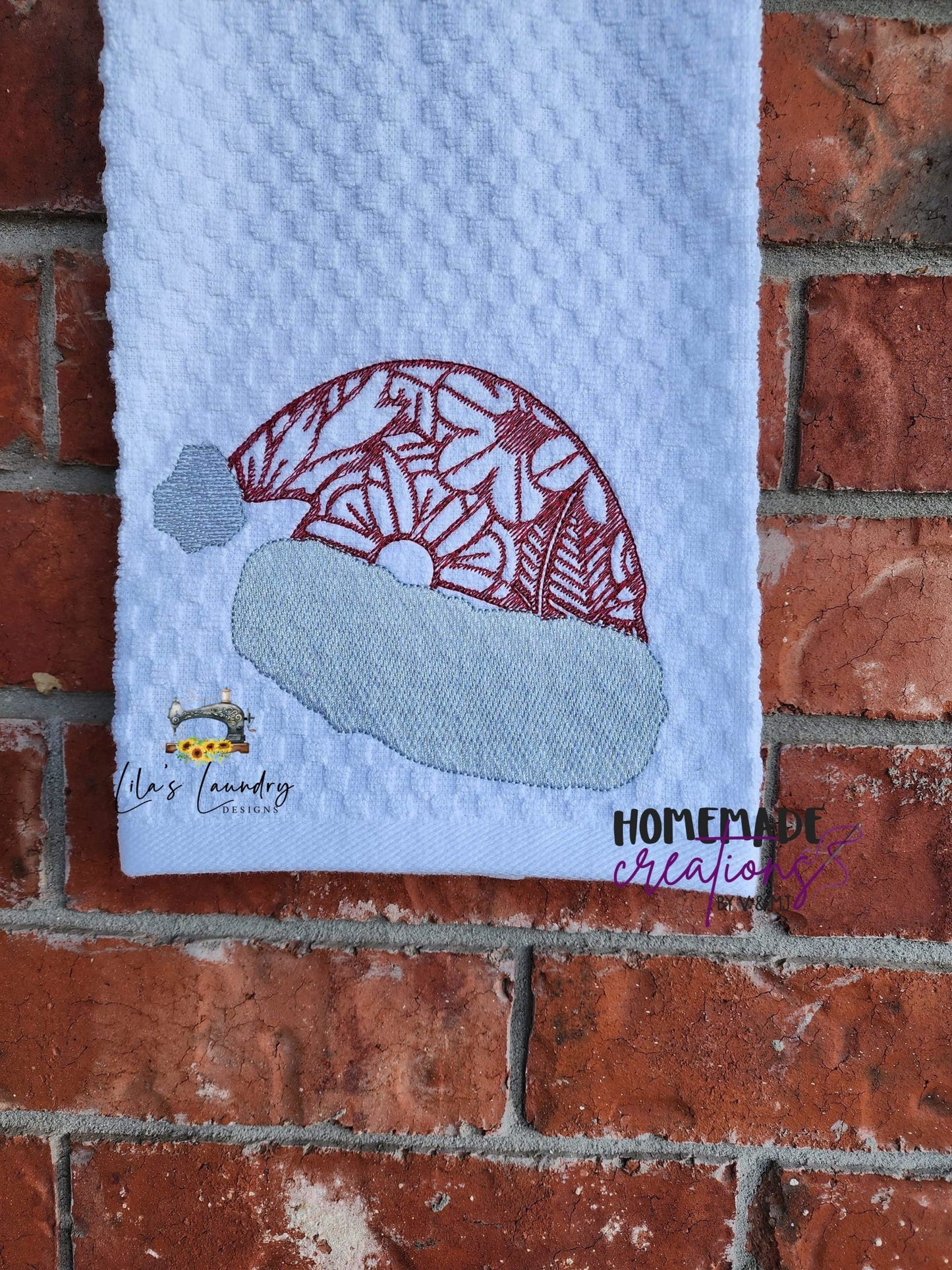 Santa Hat Zentangle - 3 sizes- Digital Embroidery Design