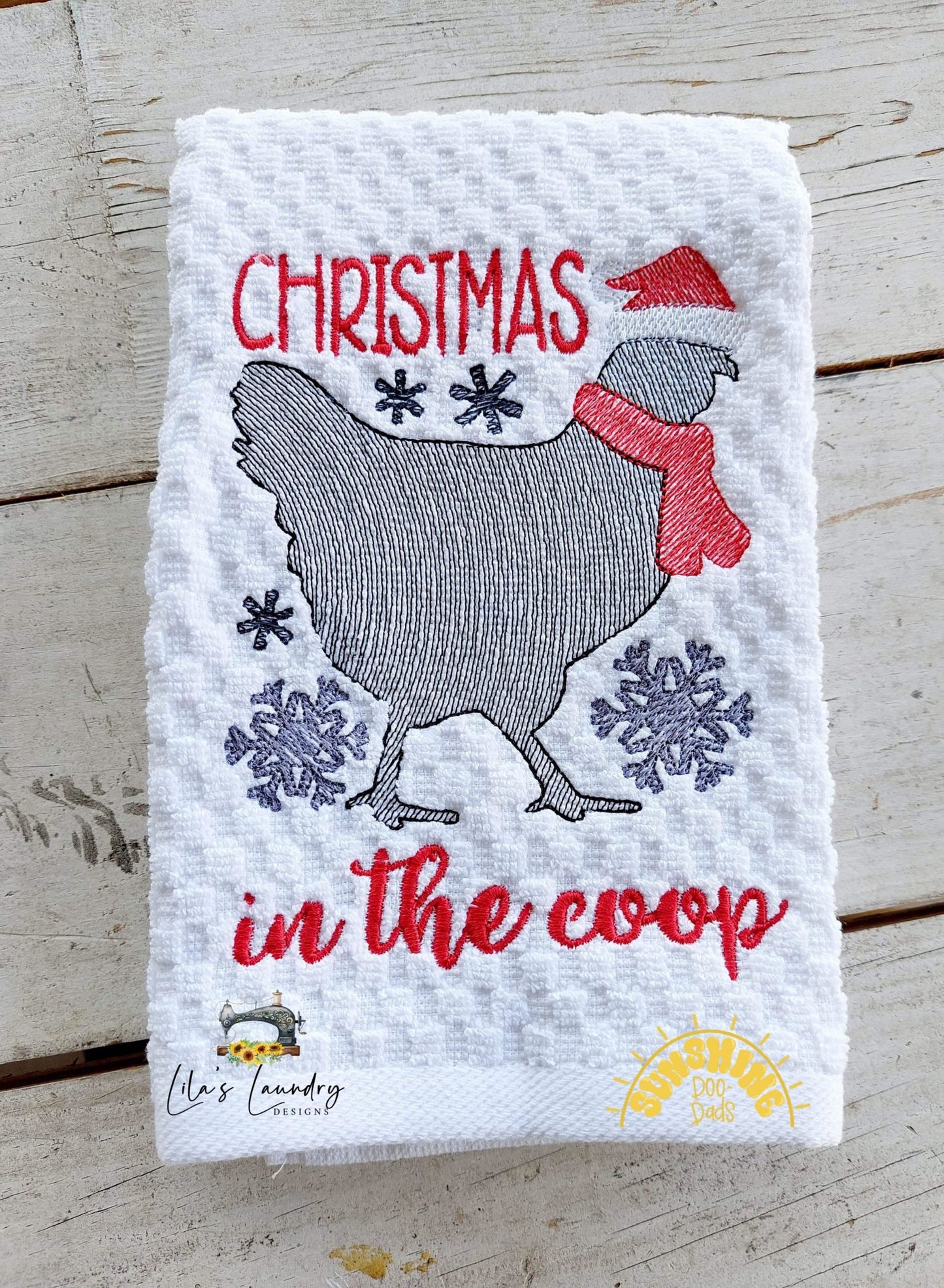 Christmas in the coop - 3 sizes- Digital Embroidery Design