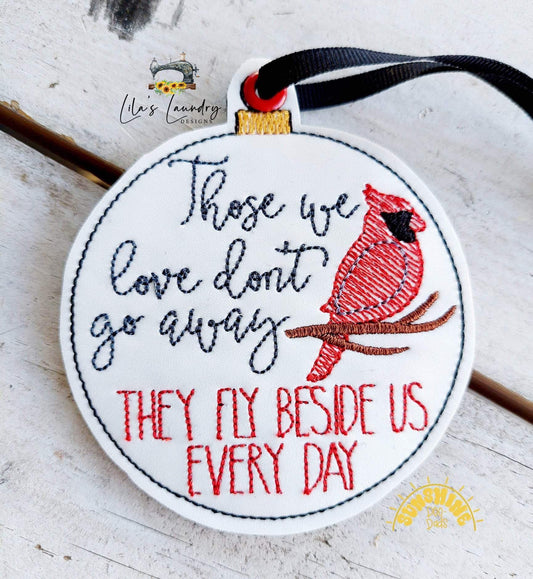 Fly Beside Us Ornament - Digital File - Embroidery Design