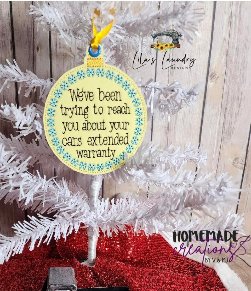 Extended Warranty Ornament - Digital Embroidery Design