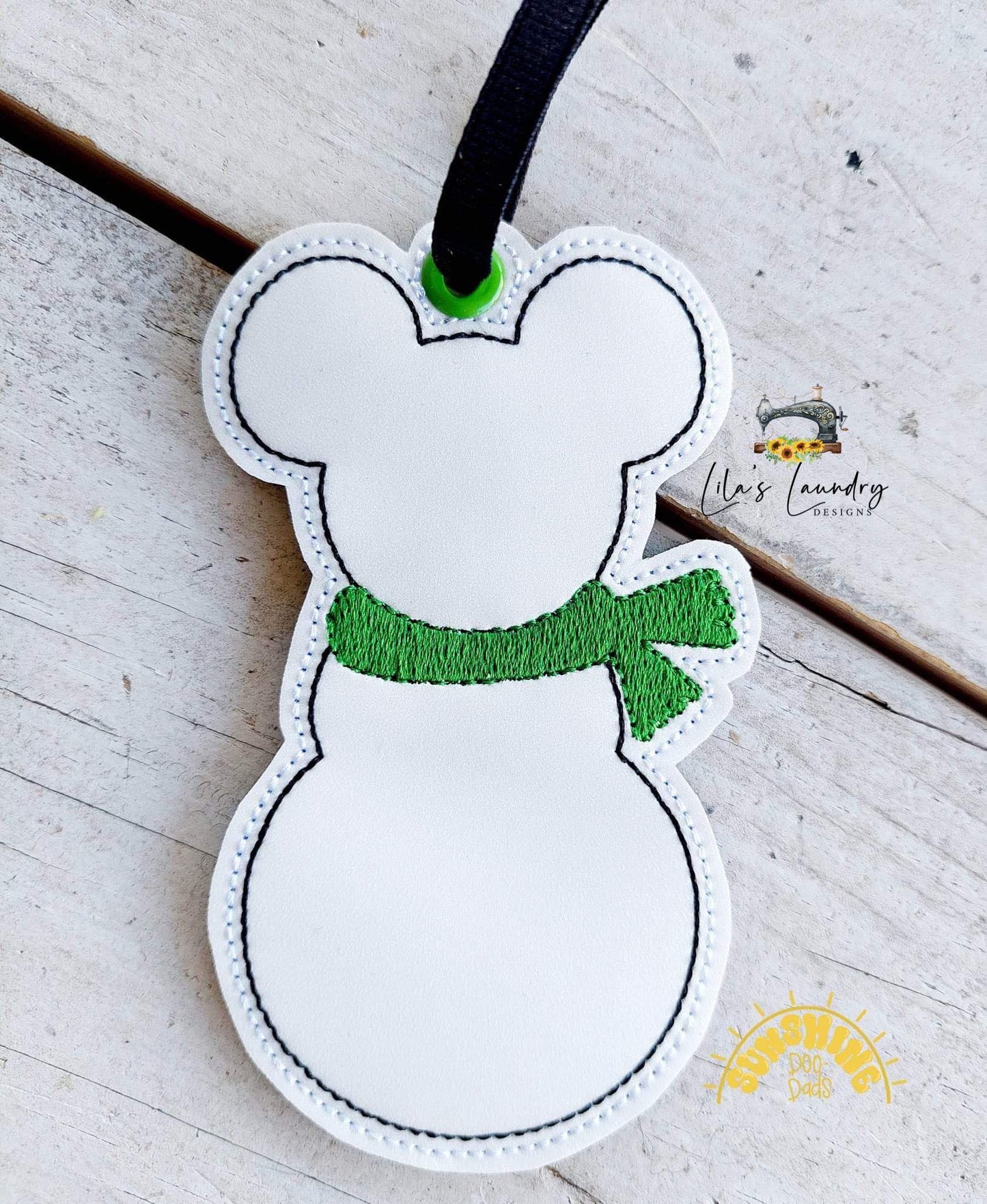 Mouse Snowman Ornament Duo - Digital File - Embroidery Design