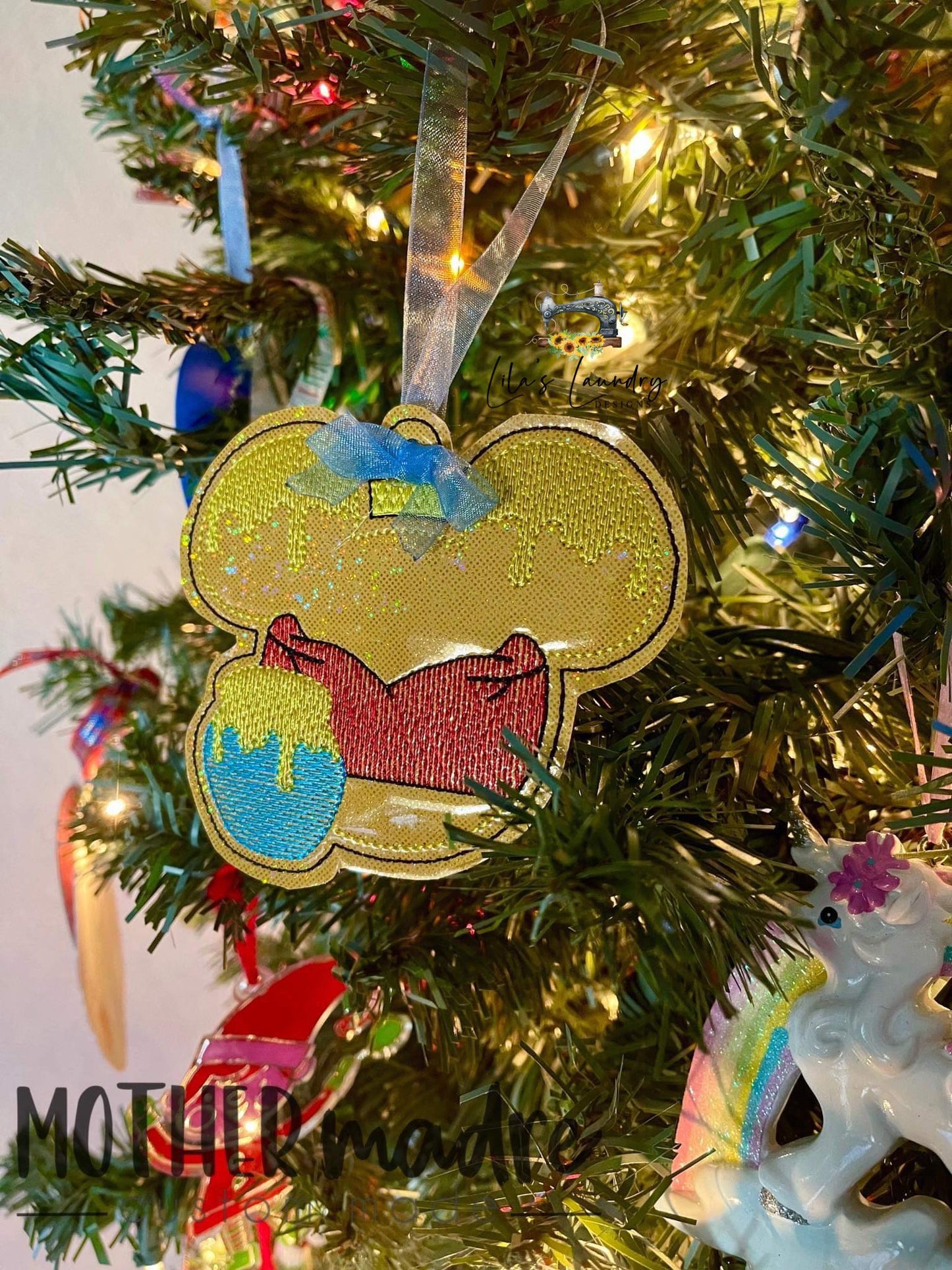 Honey Bear Mouse Ornament - Digital File - Embroidery Design