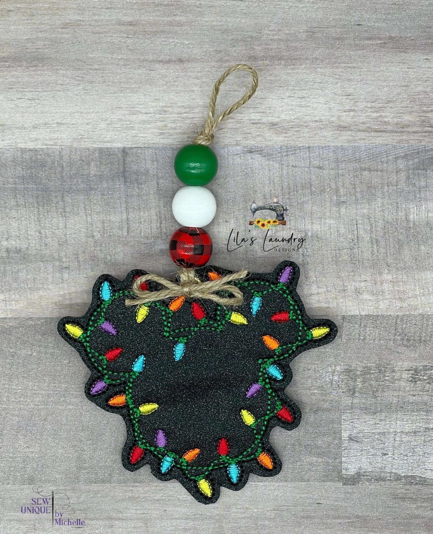 Christmas Light Mouse Ornament Duo - Digital File - Embroidery Design