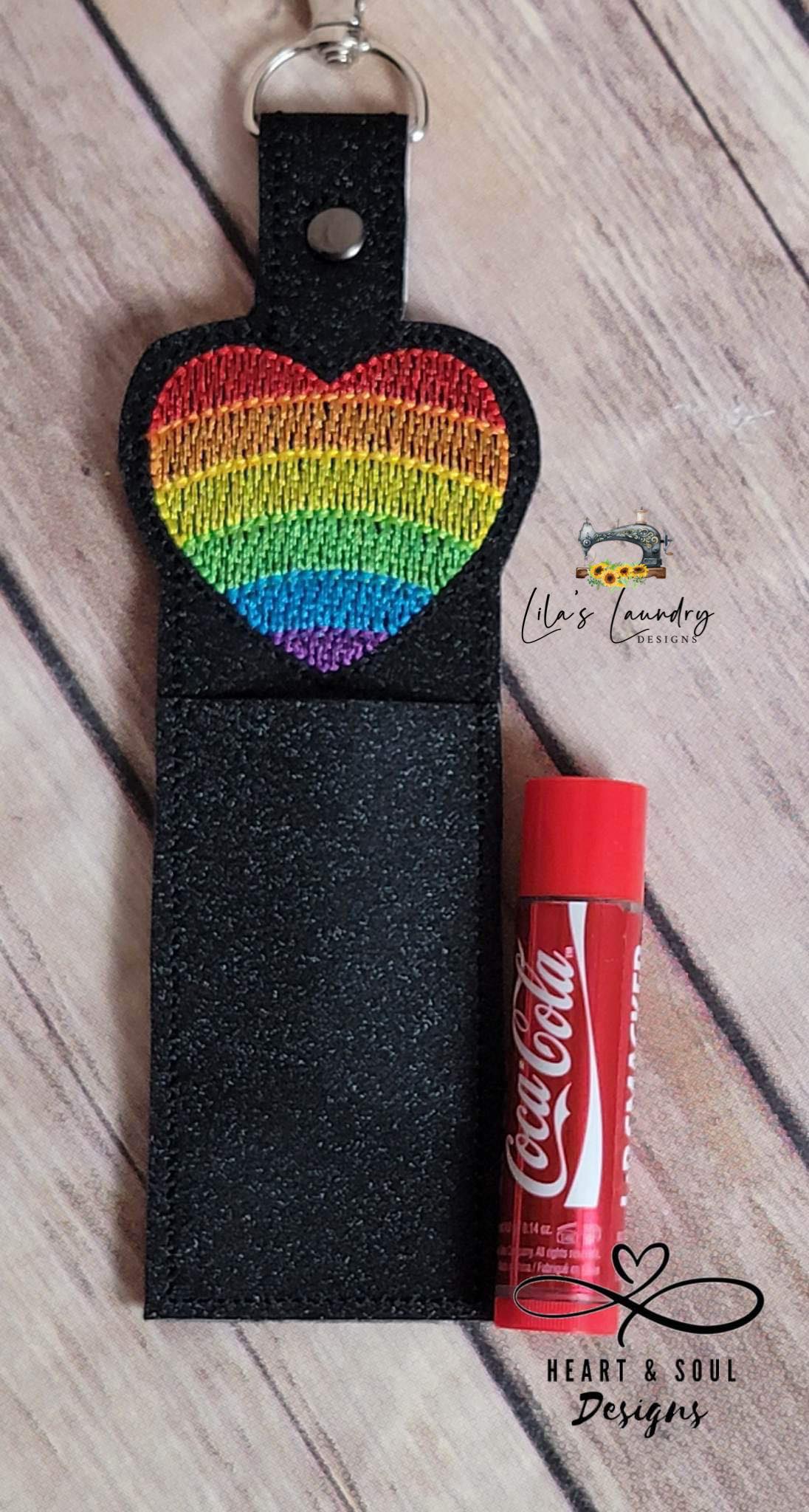Pride Heart Lip Balm Holder 5x7 - DIGITAL Embroidery DESIGN