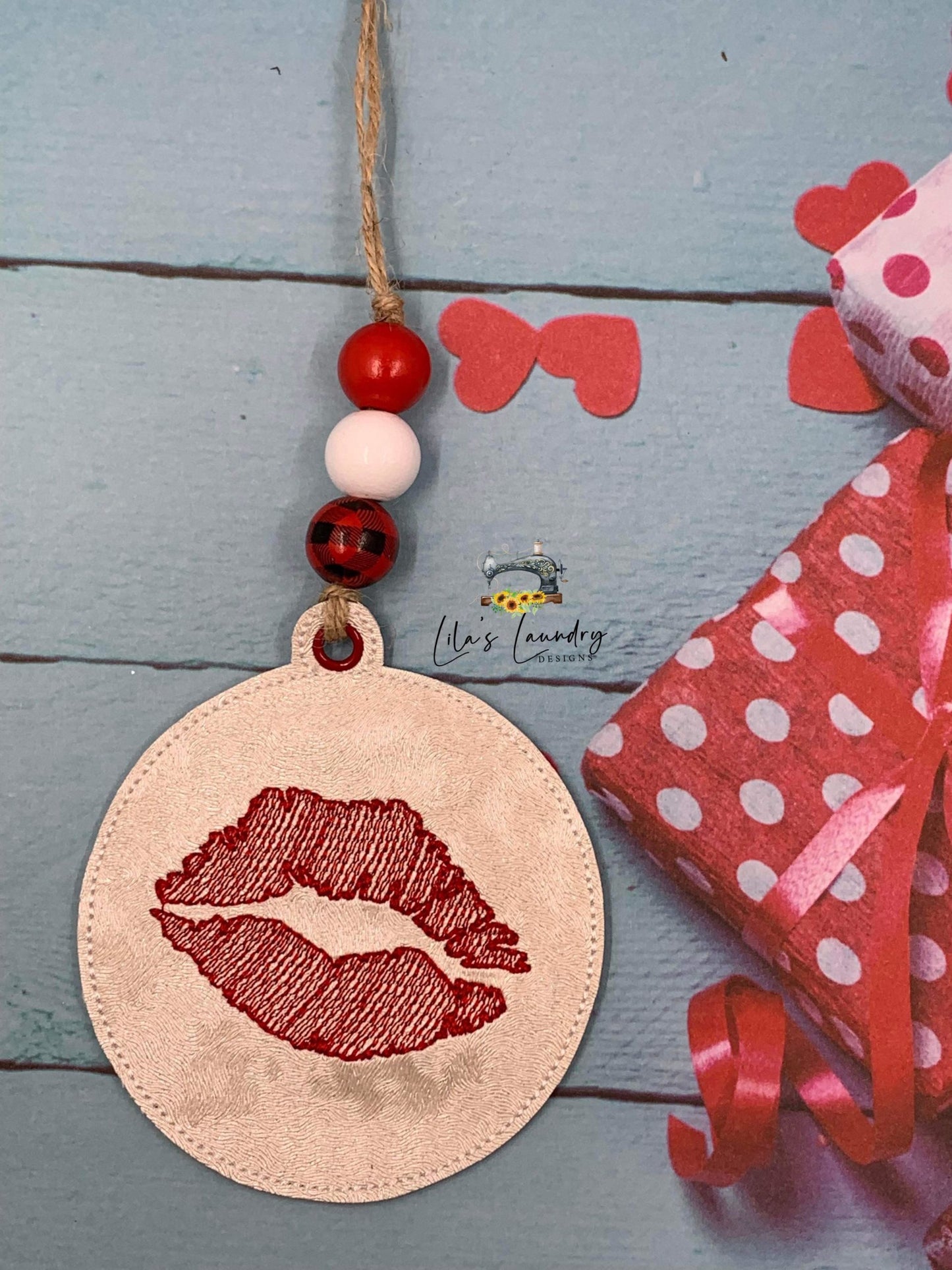 Valentine Ornament Set of 6 Designs - Digital File - Embroidery Design