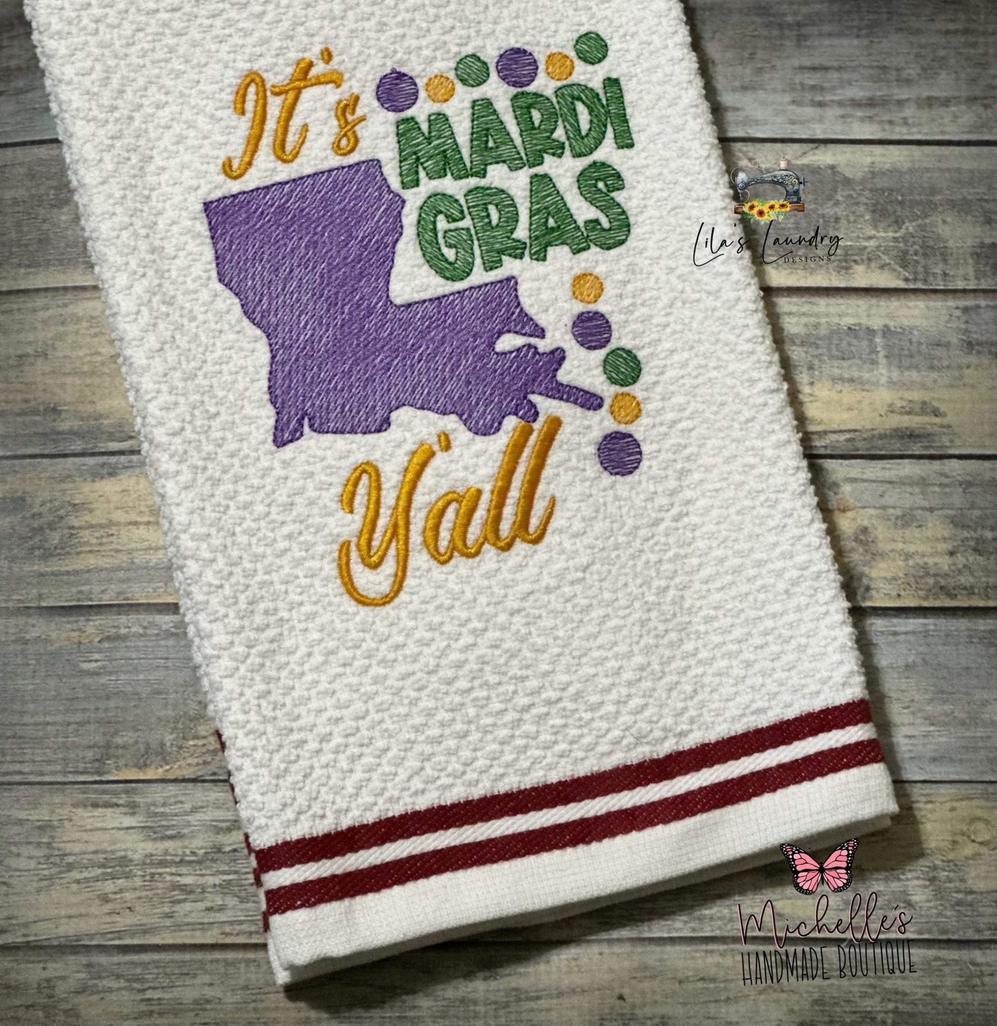 Mardi Gras Y'All - 3 sizes- Digital Embroidery Design
