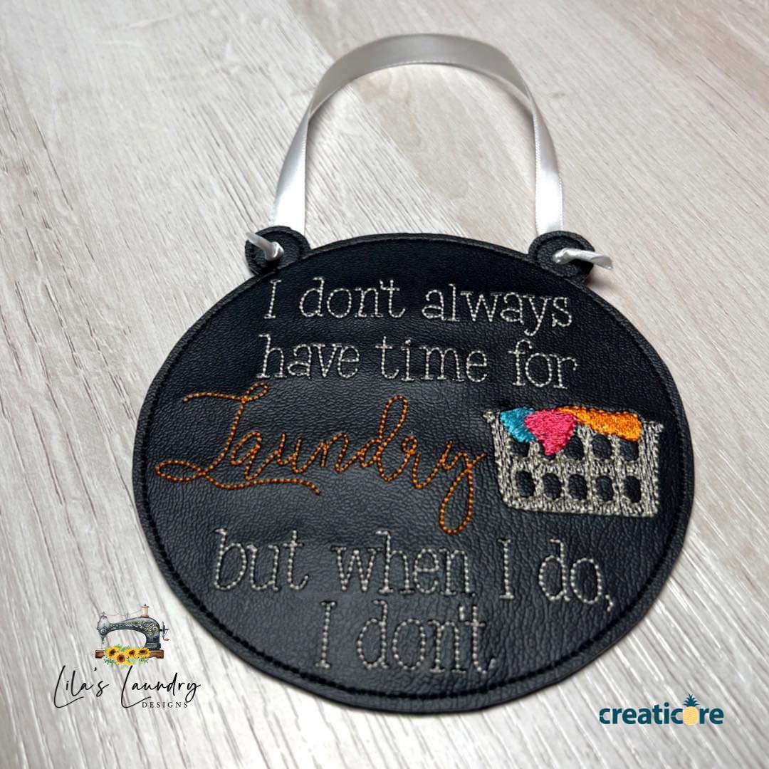 Time for Laundry Door Sign - 3 sizes - Digital Embroidery Design