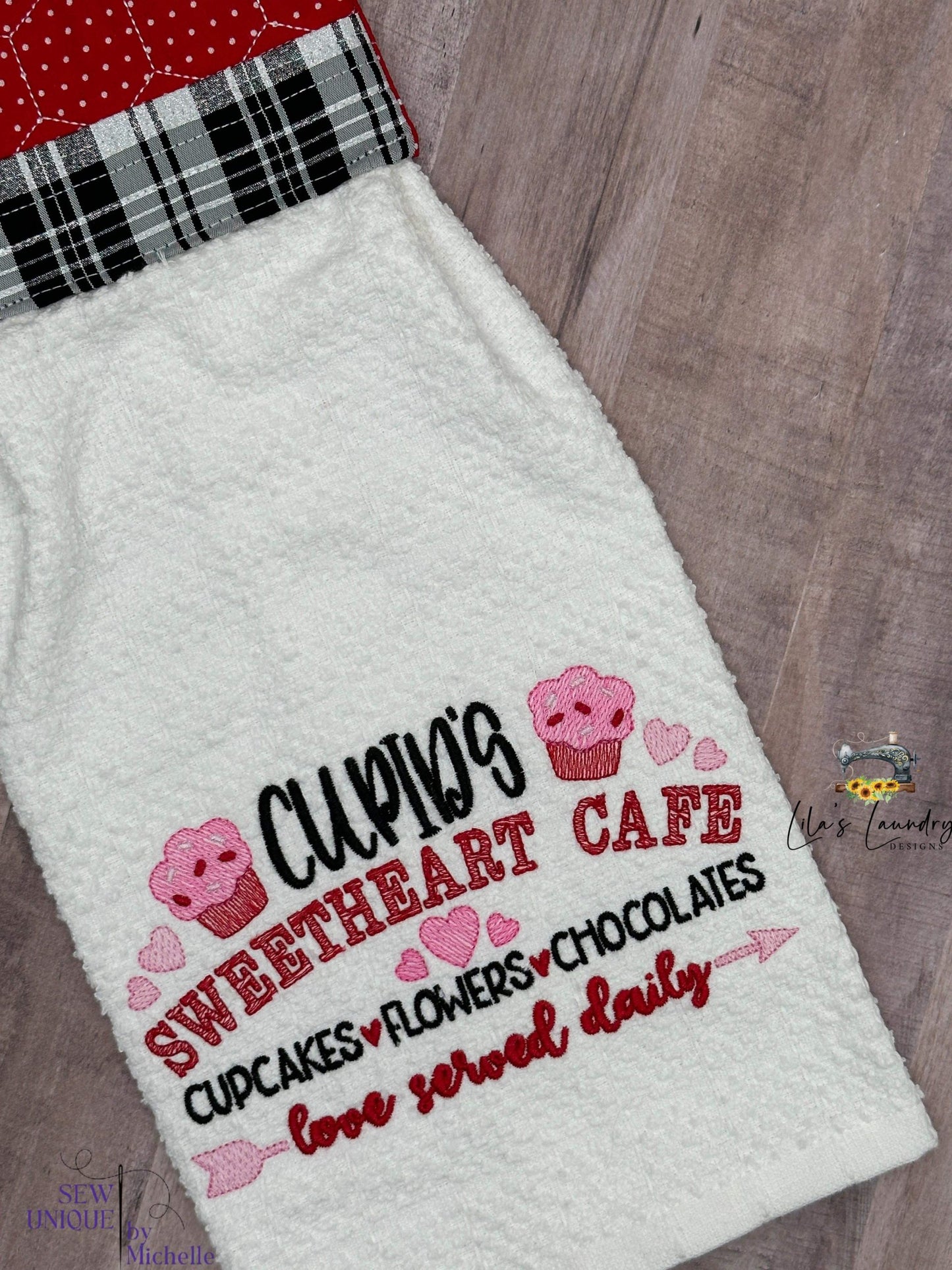 Cupid's Sweetheart Cafe - 2 sizes- Digital Embroidery Design