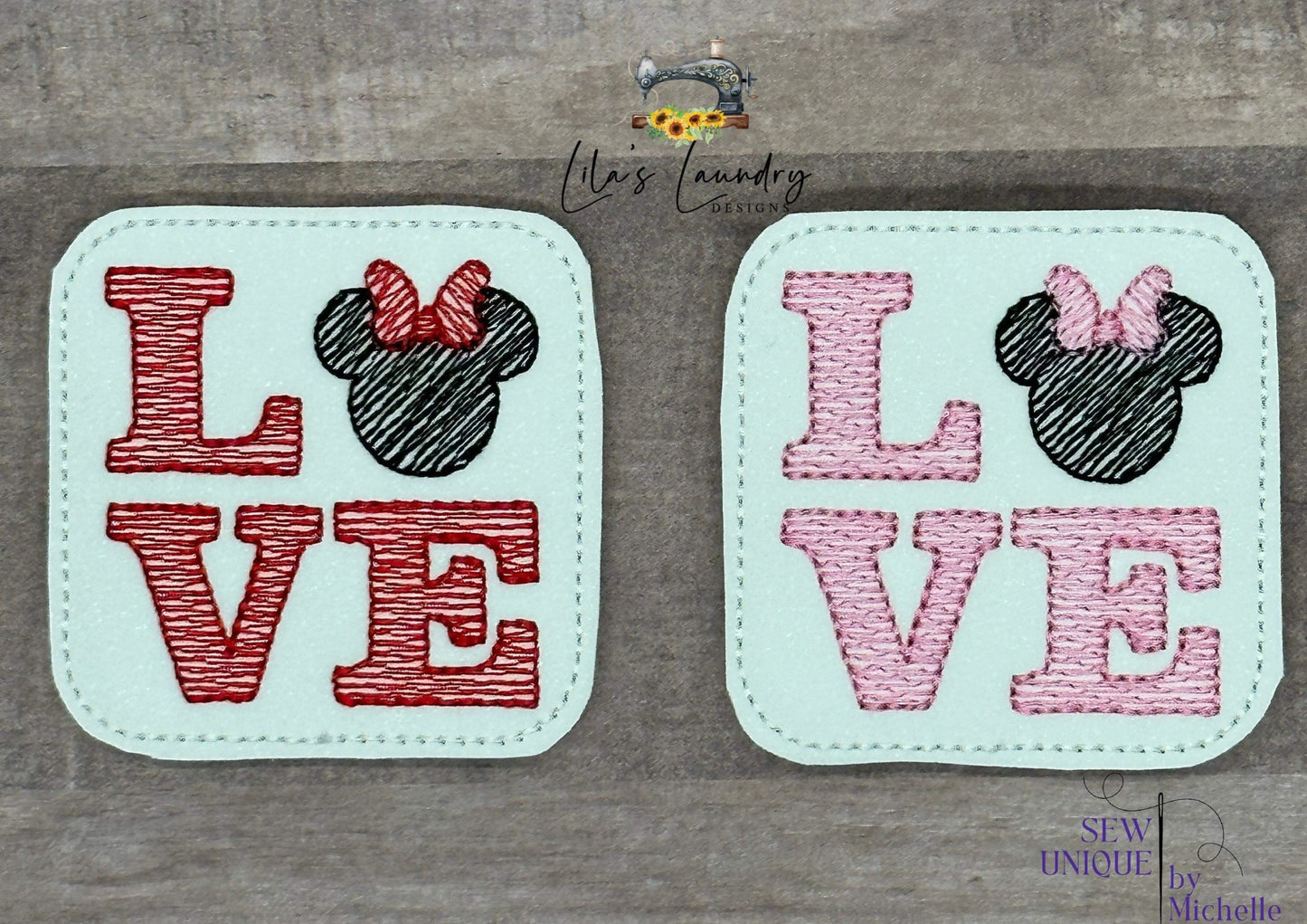 Mouse Love Feltie - 2 Inch - Digital Embroidery Design