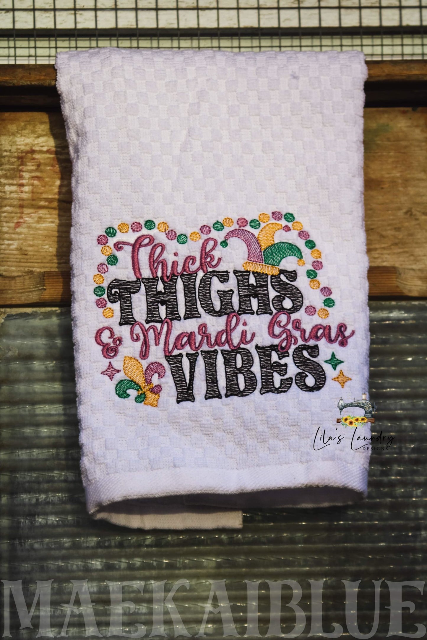 Mardi Gras Vibes - 3 sizes- Digital Embroidery Design