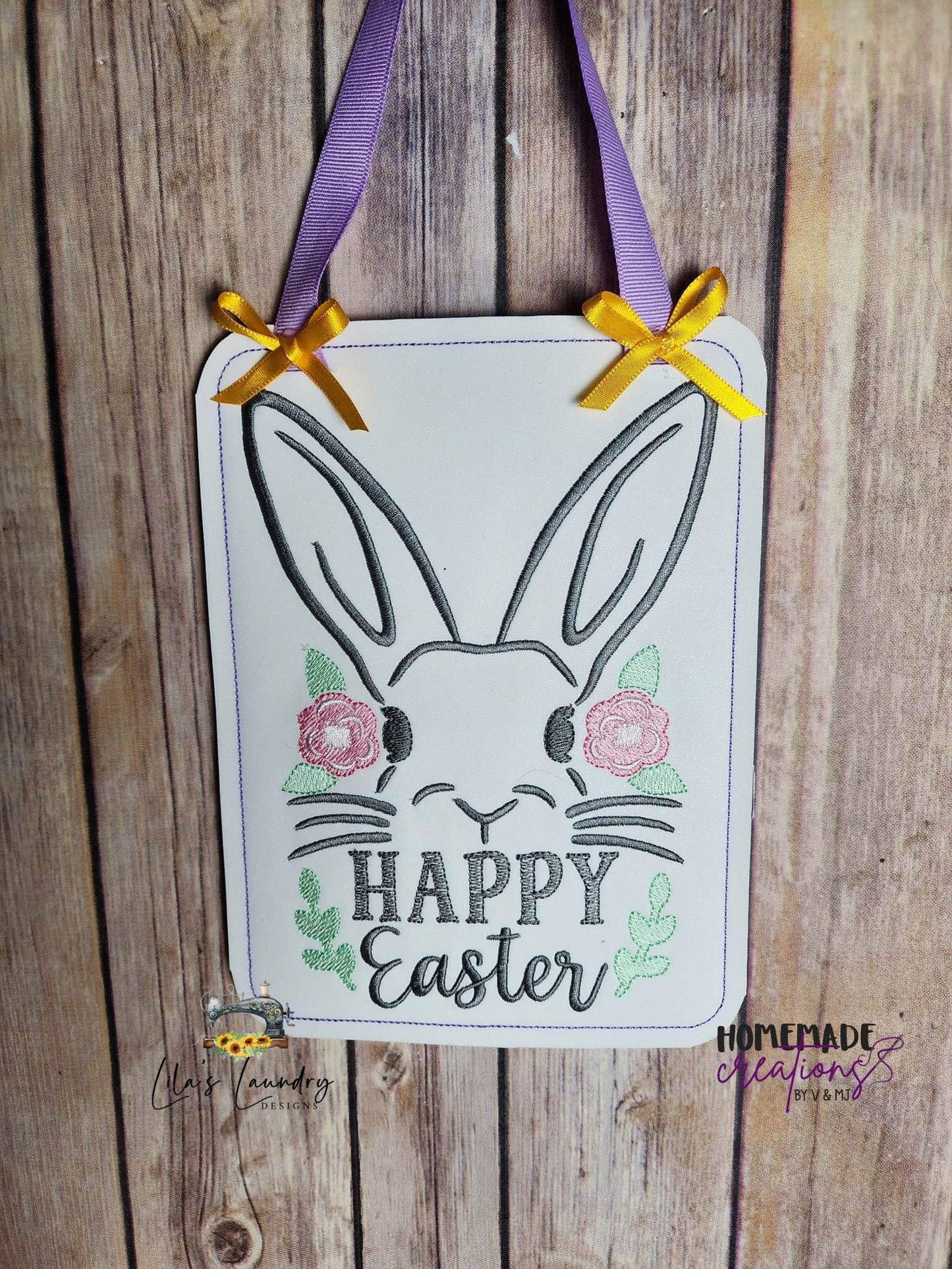 Happy Easter Door Sign - 2 sizes - Digital Embroidery Design