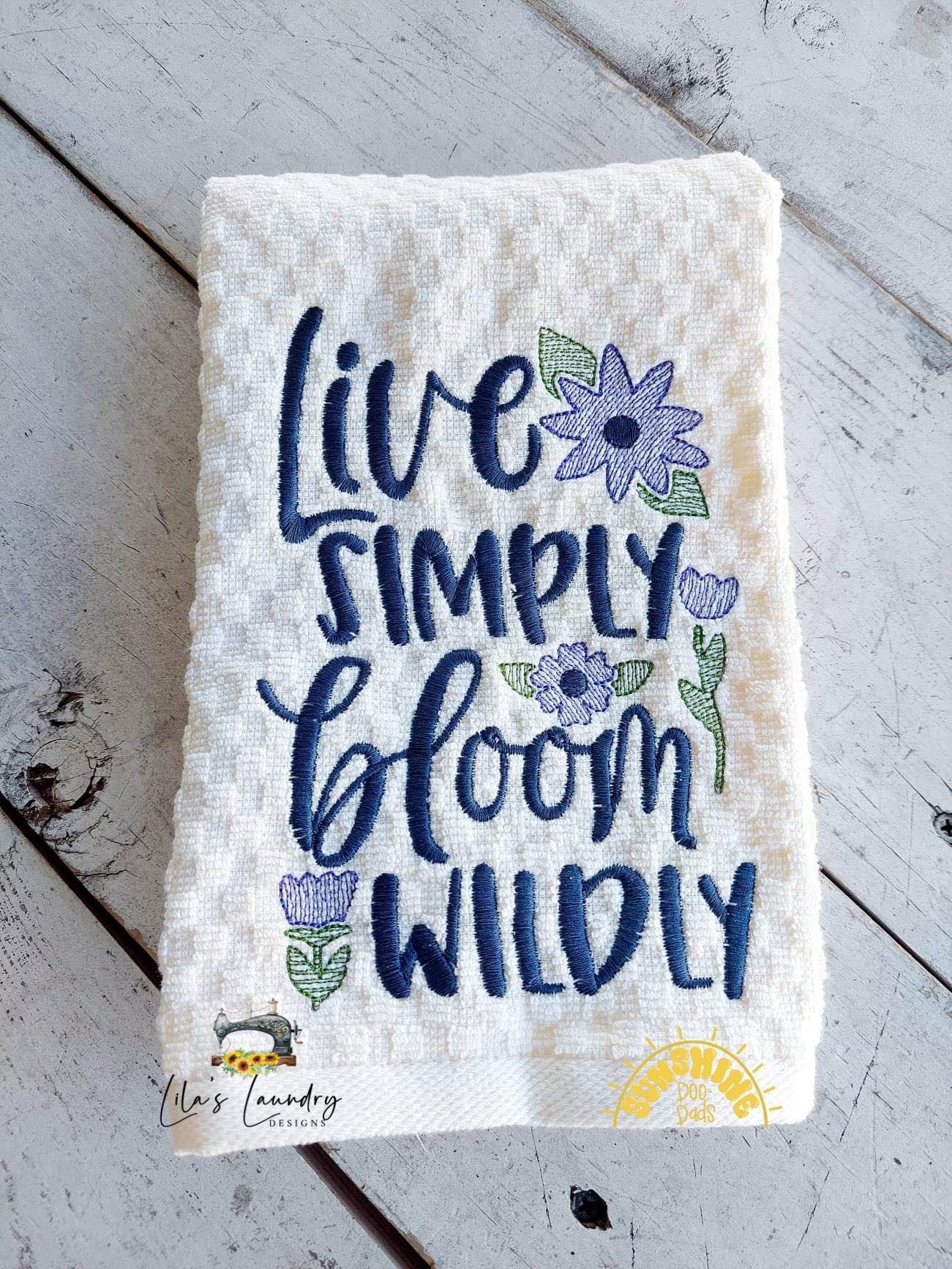 Live Simply Bloom Wildly - 4 sizes- Digital Embroidery Design